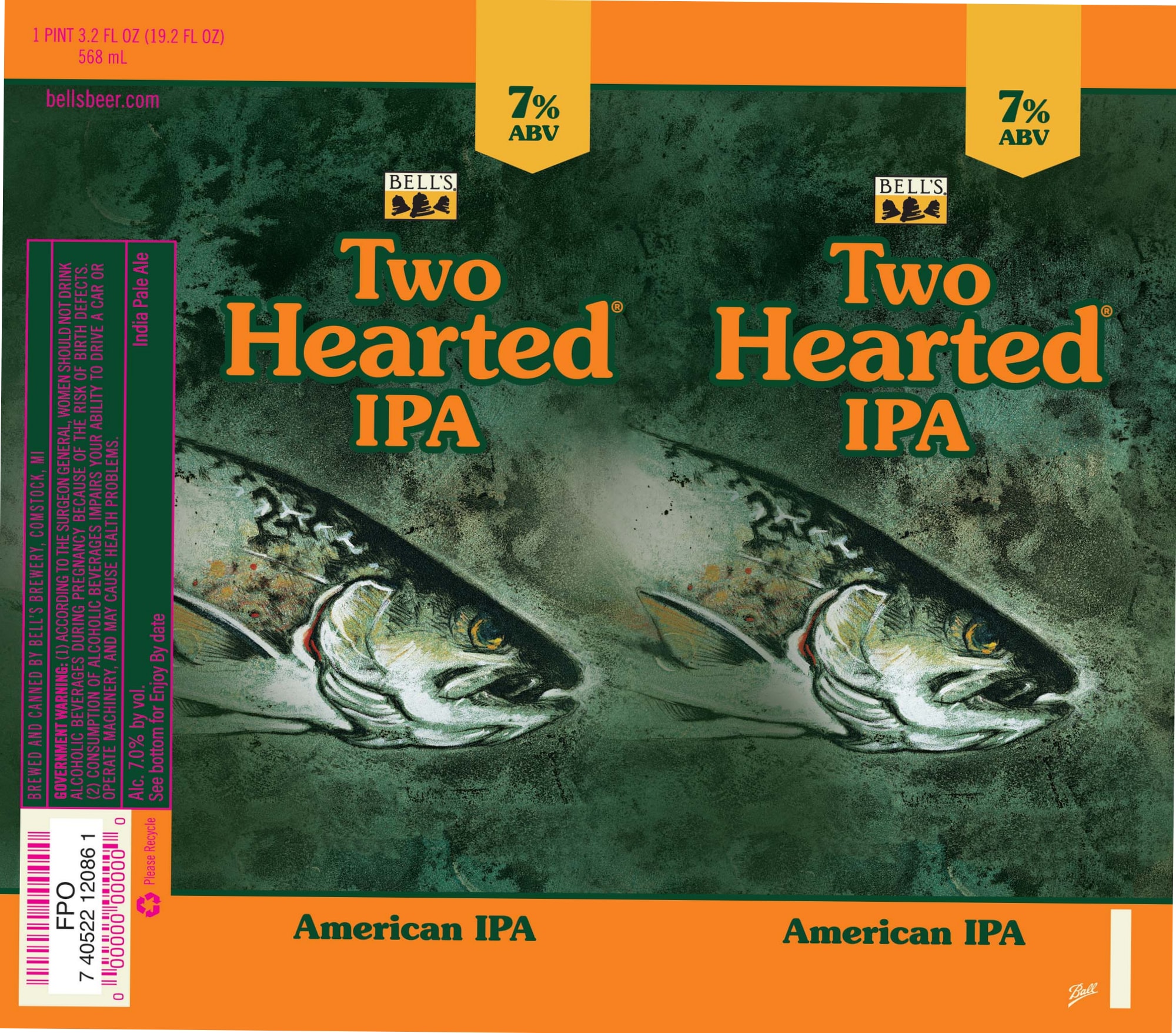 Two Hearted IPA by Bell's Brewery - beer label