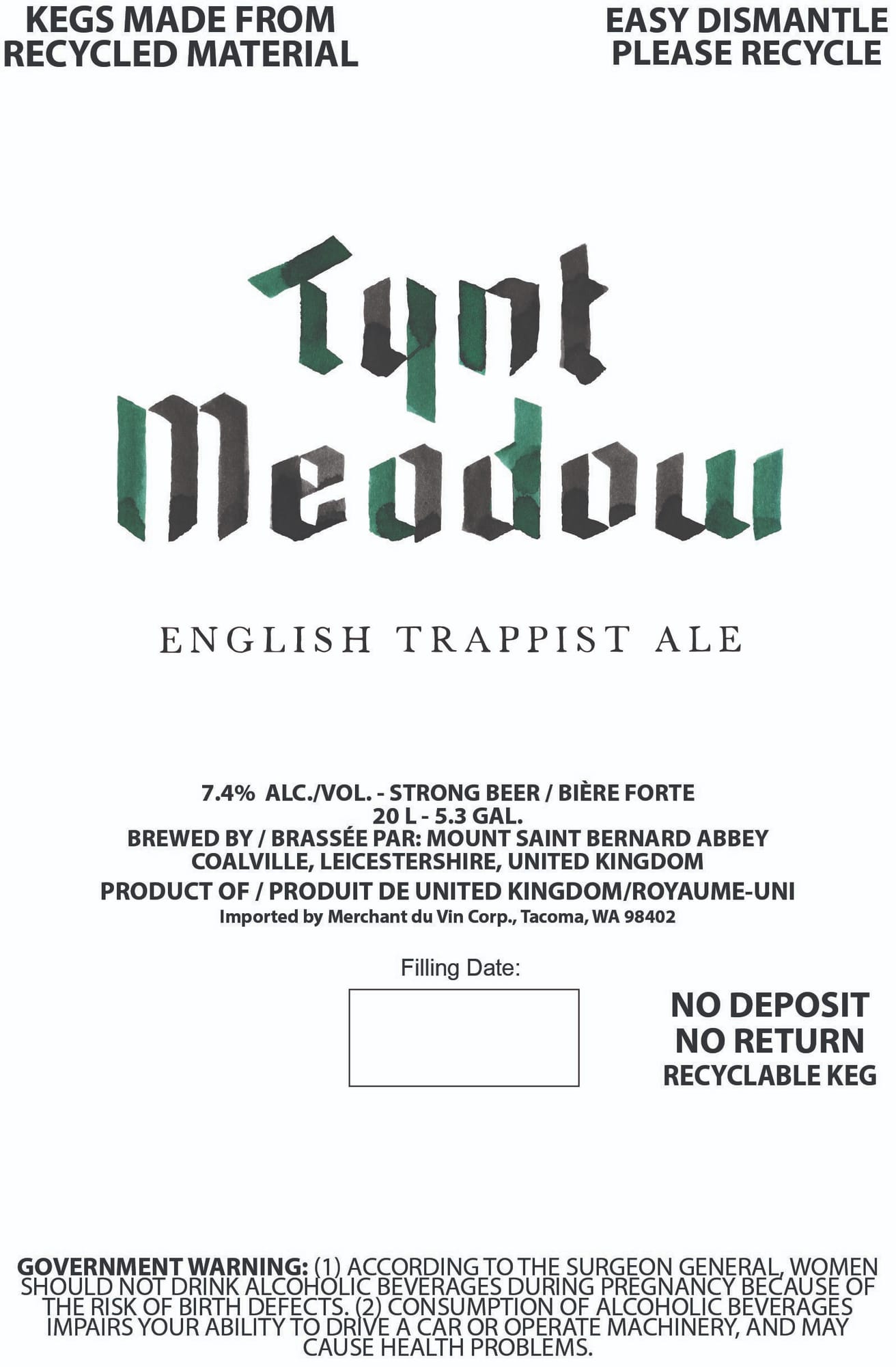 Typt Meadow by Saint Bernard Abbey - beer label
