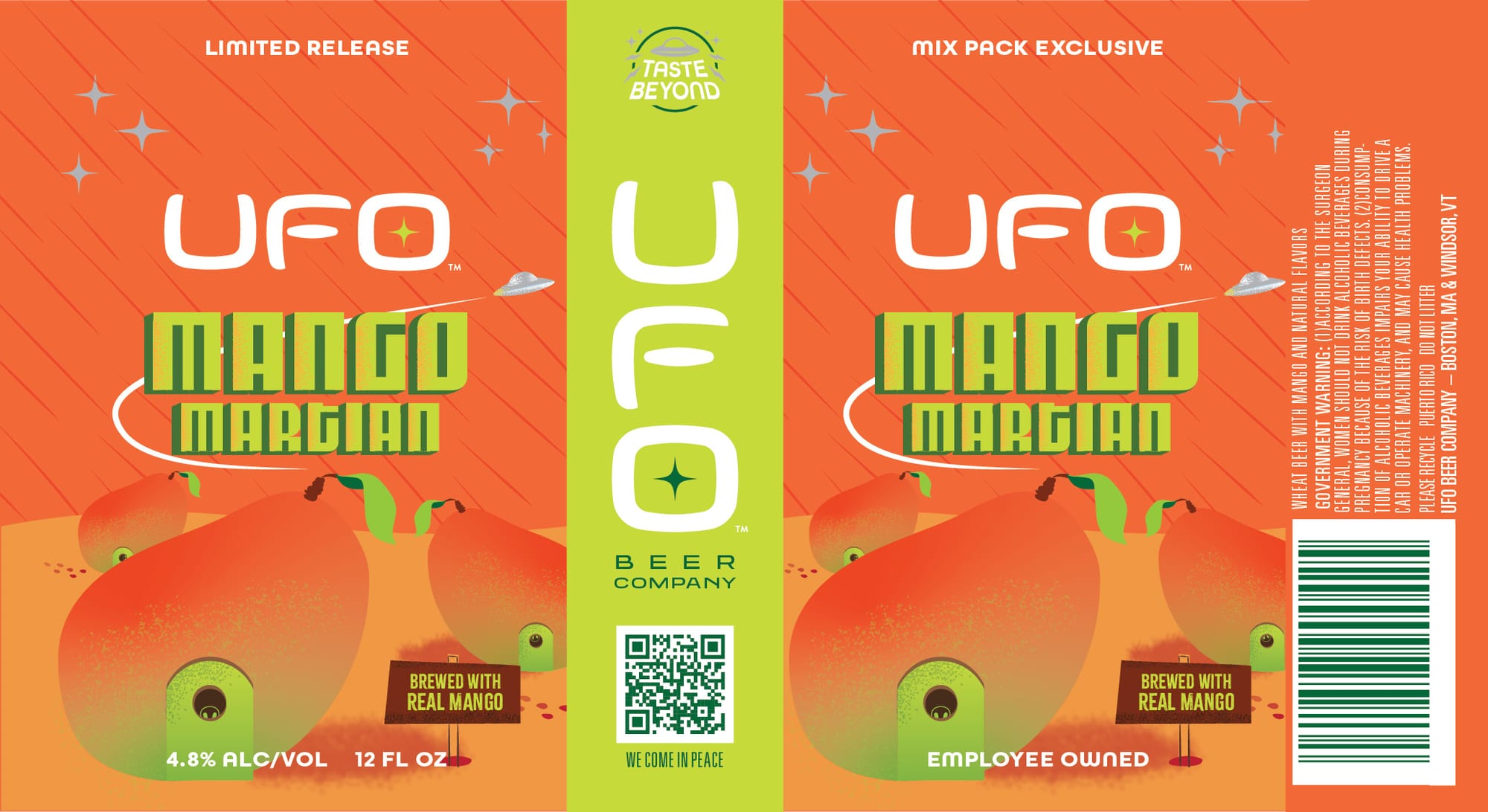 Mango Martian by UFO Beer Company - beer label