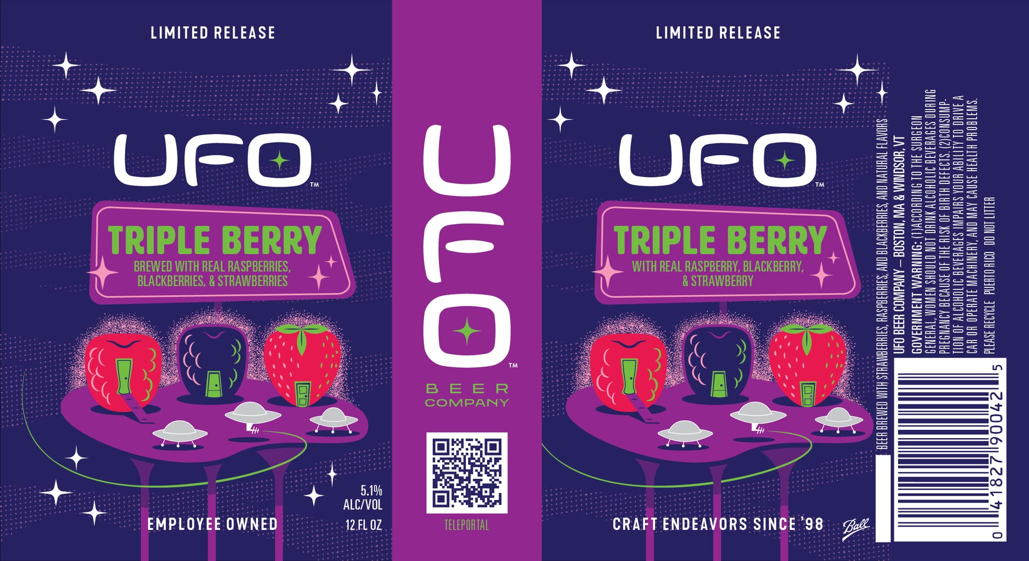 UFO Triple Berry by Harpoon Brewery - beer label