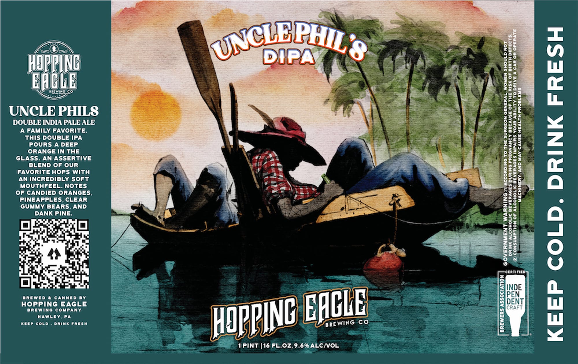 Uncle Phil’s DIPA by Hopping Eagle Brewing Co. - beer label