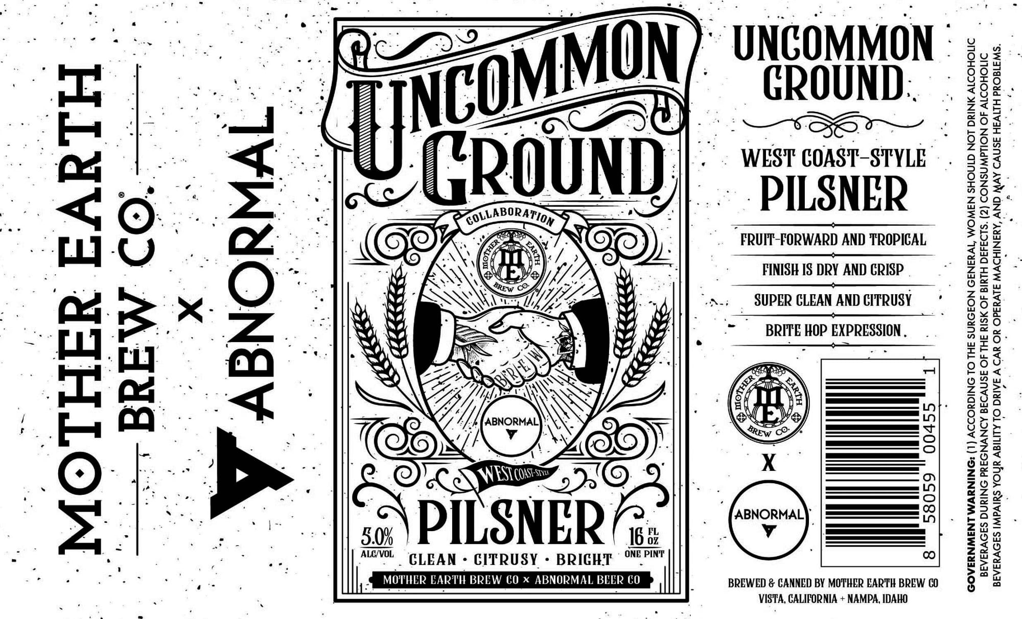 Uncommon Ground by Mother Earth Brew Co. x Abnormal Beer Co. - beer label