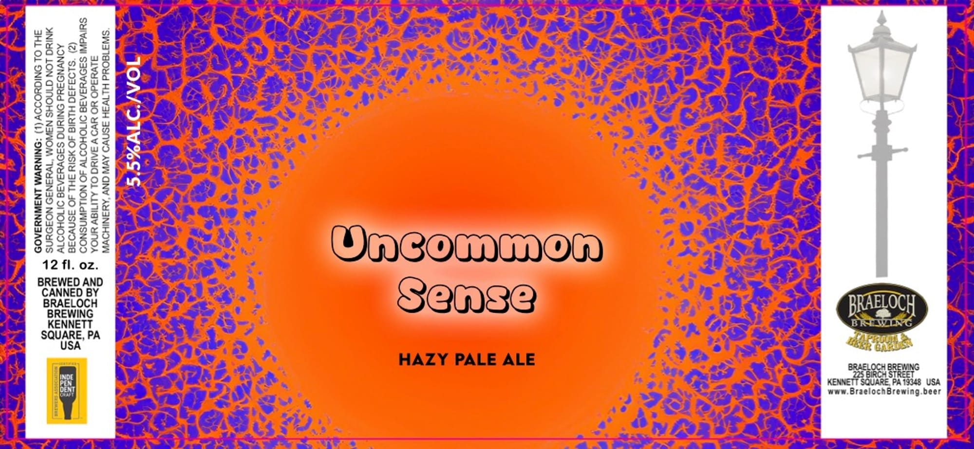 Uncommon Sense by Braeloch Brewing - beer label