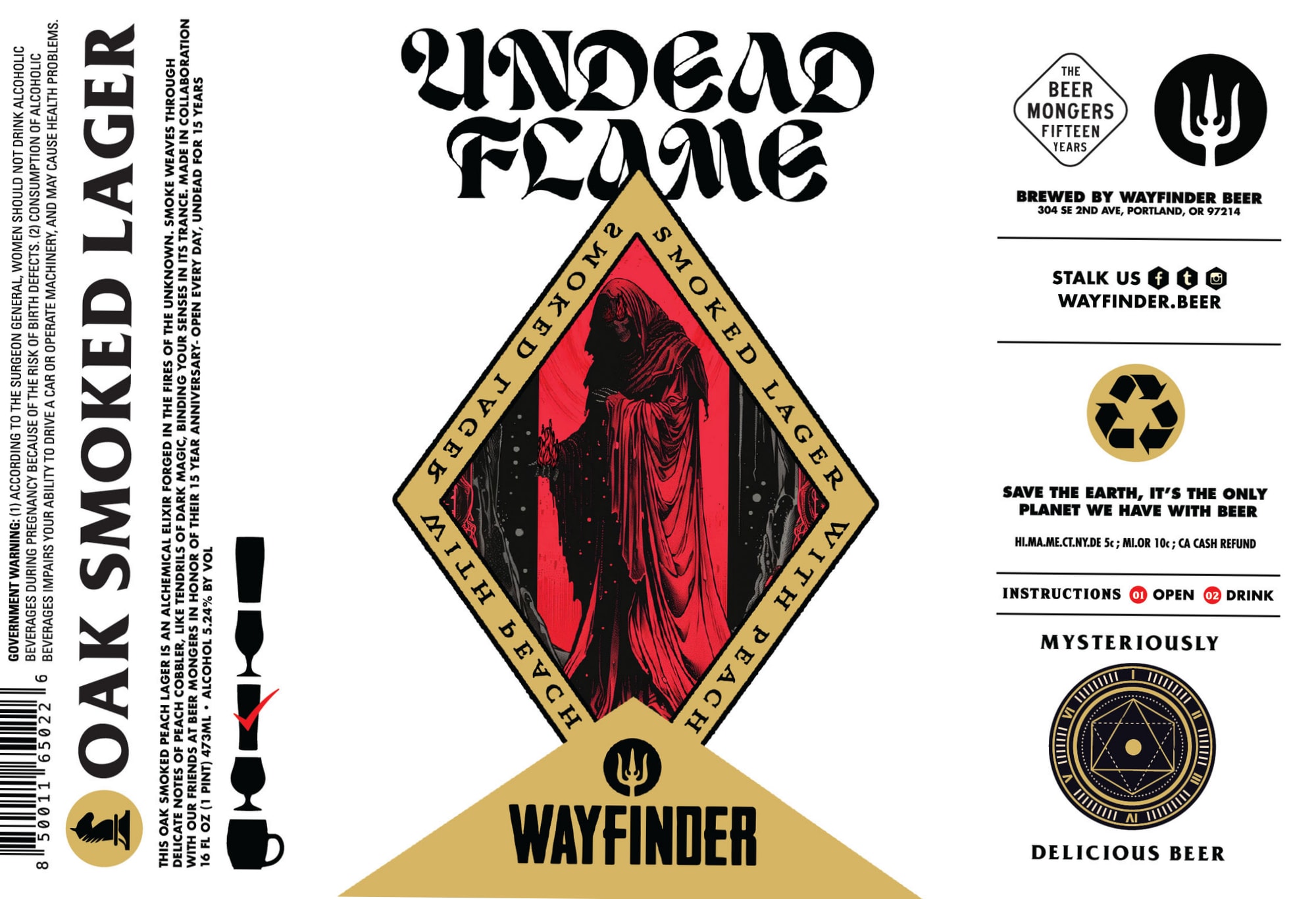 Undead Flame by Wayfinder Beer - beer label