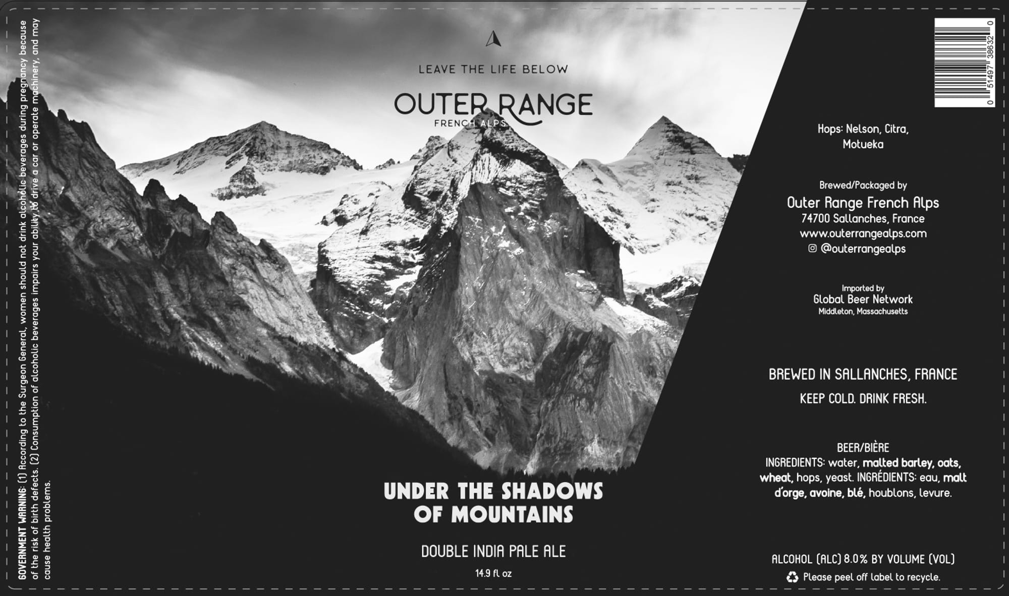 Under the Shadows of Mountains by Outer Range - beer label