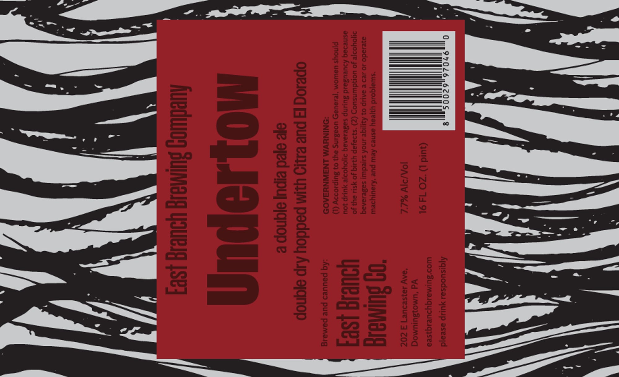 Undertow by East Branch Brewing Co. - beer label