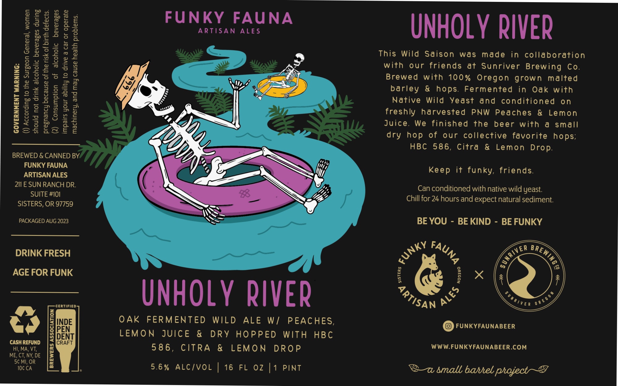 Unholy River by Funky Fauna Artisan Ales - beer label
