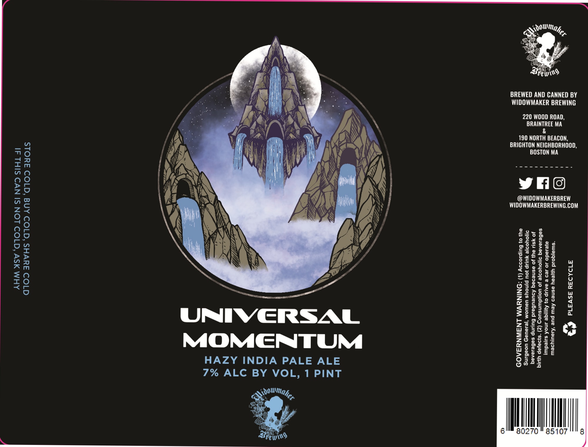 Universal Momentum by Widowmaker Brewing - beer label
