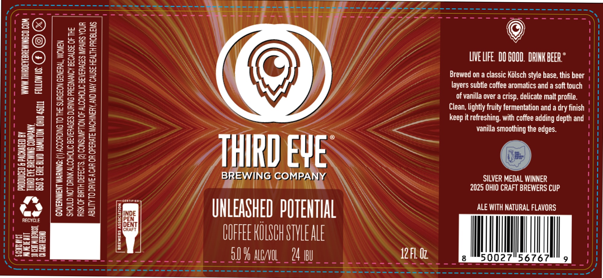 Unleashed Potential by Third Eye Brewing Company - beer label