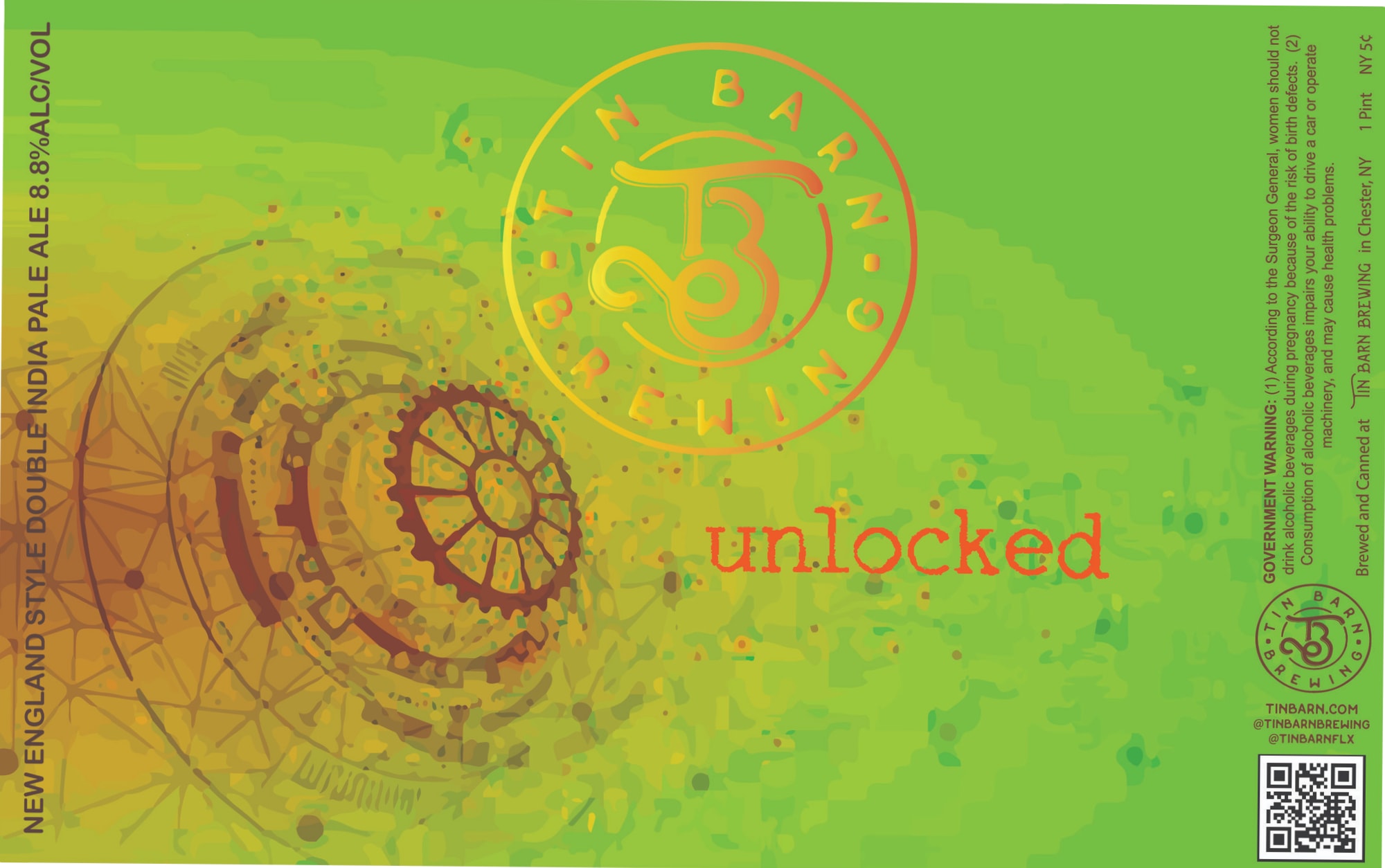 Unlocked by Tin Barn Brewing - beer label