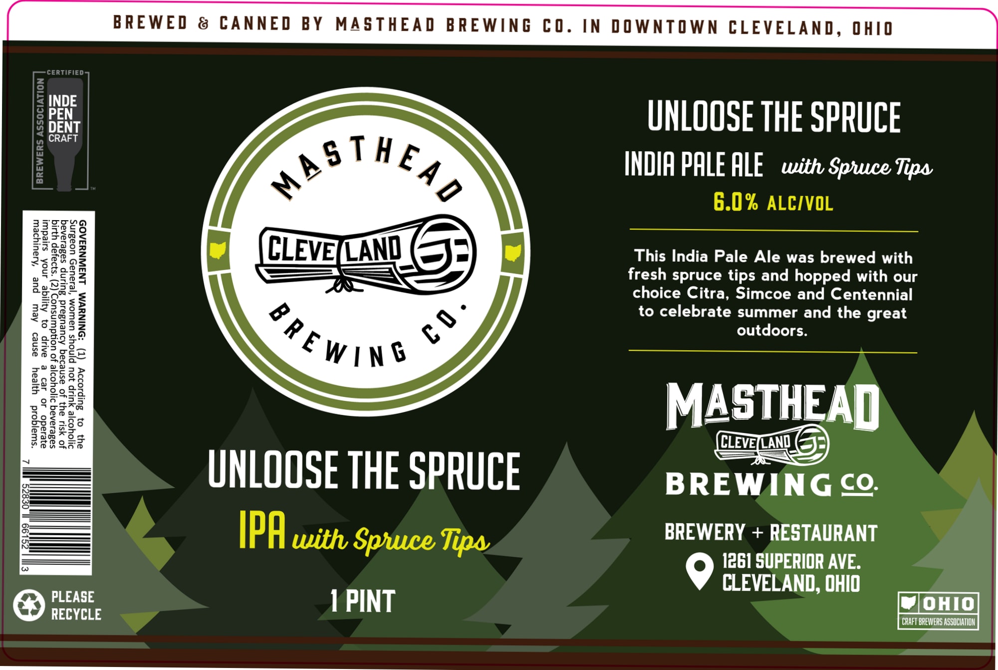 Unloose the Spruce by Masthead Brewing Co. - beer label
