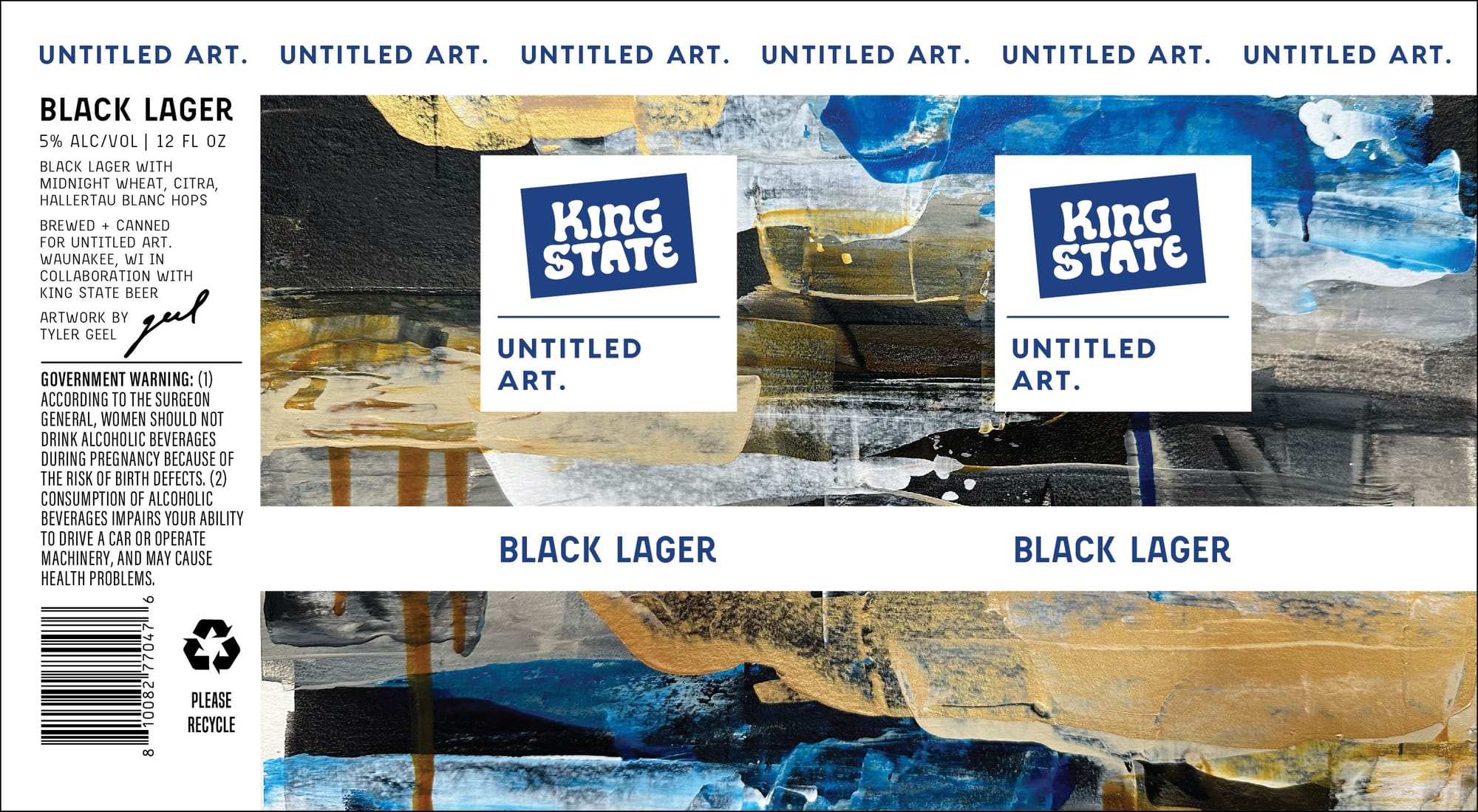 Untitled Art. Black Lager by King State - beer label