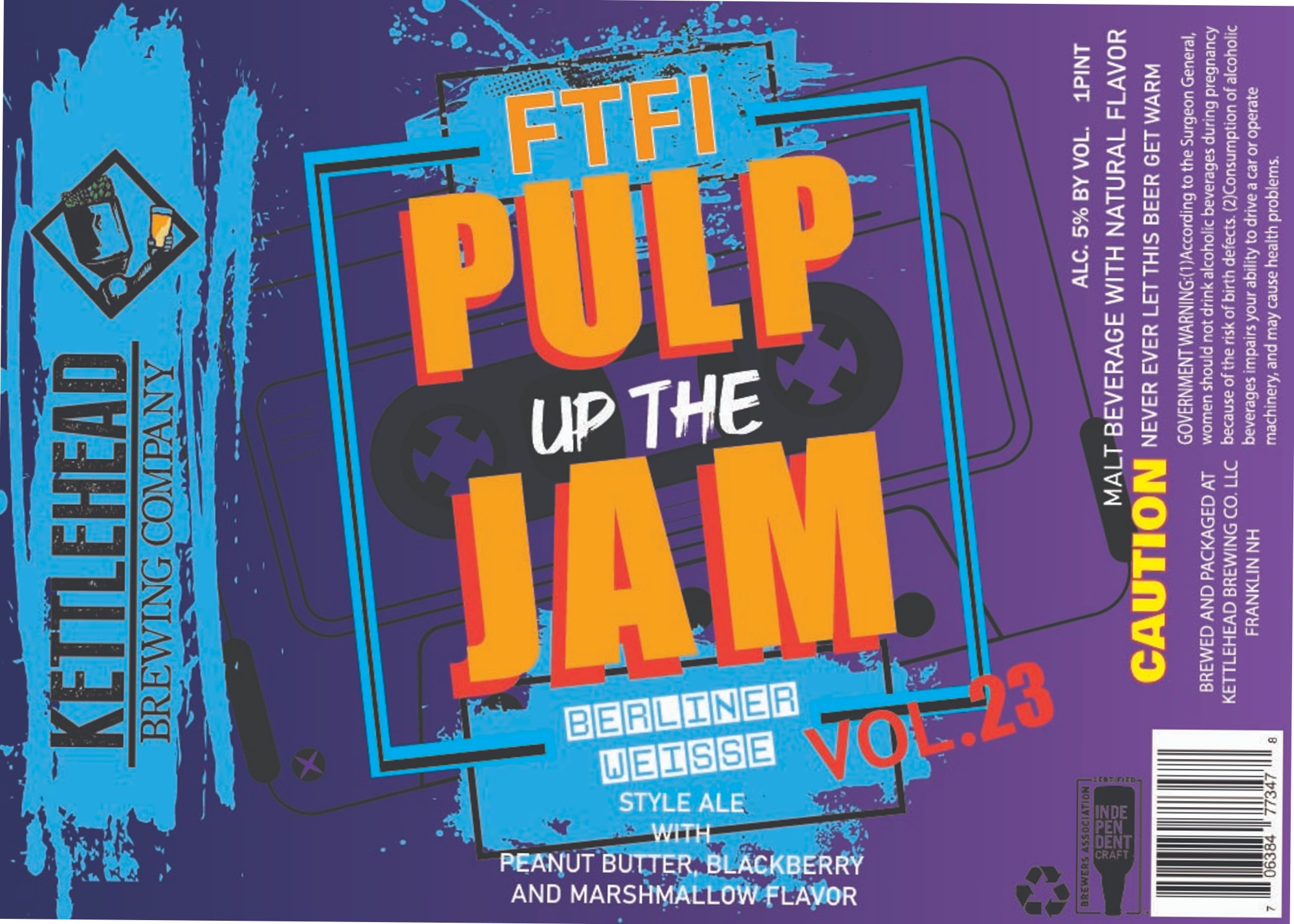 Up the Jam Vol. 23 by Littlehead Brewing Company - beer label