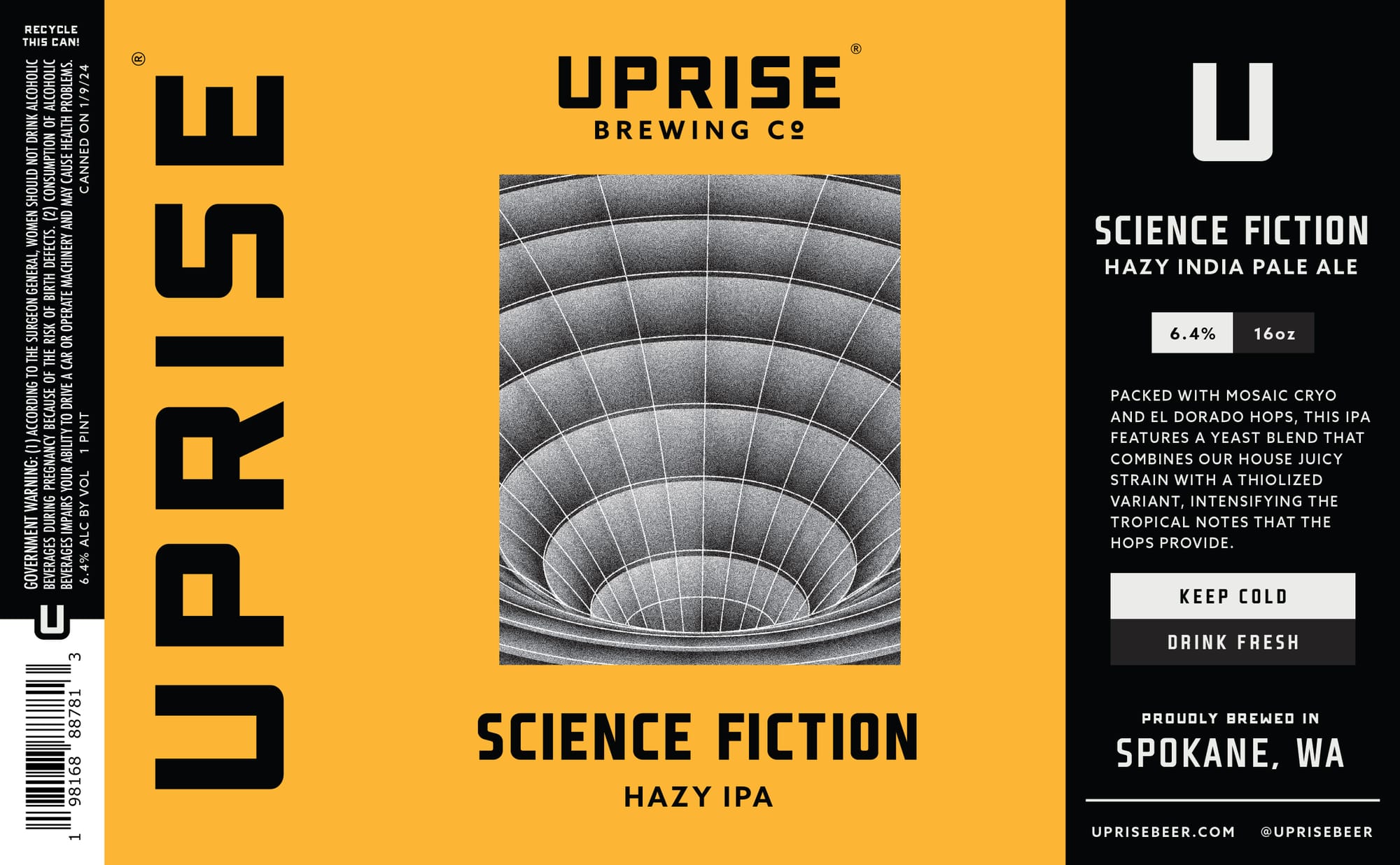 Science Fiction by Uprise Brewing Co. - beer label
