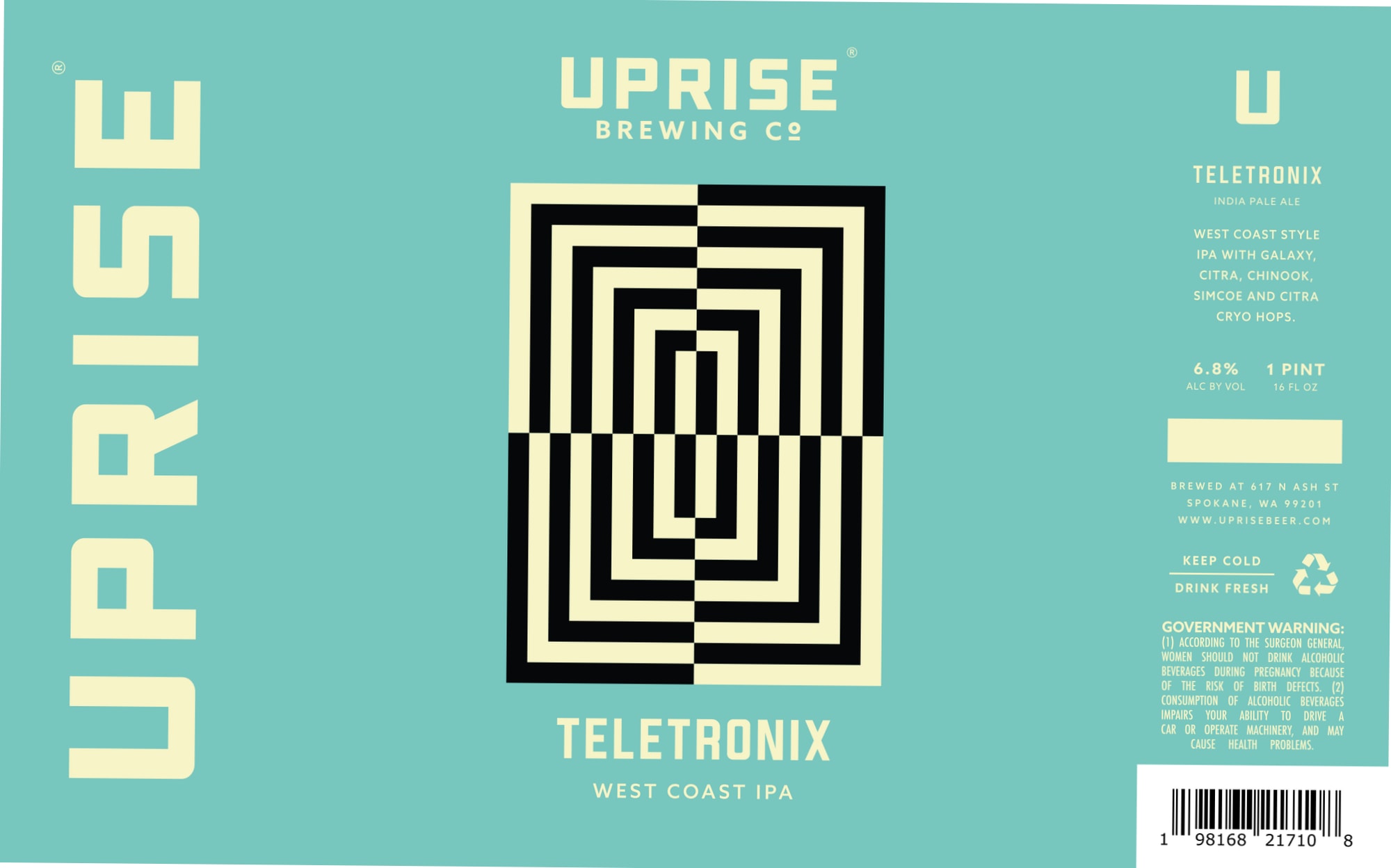 Teletronix by Uprise Brewing Co. - beer label