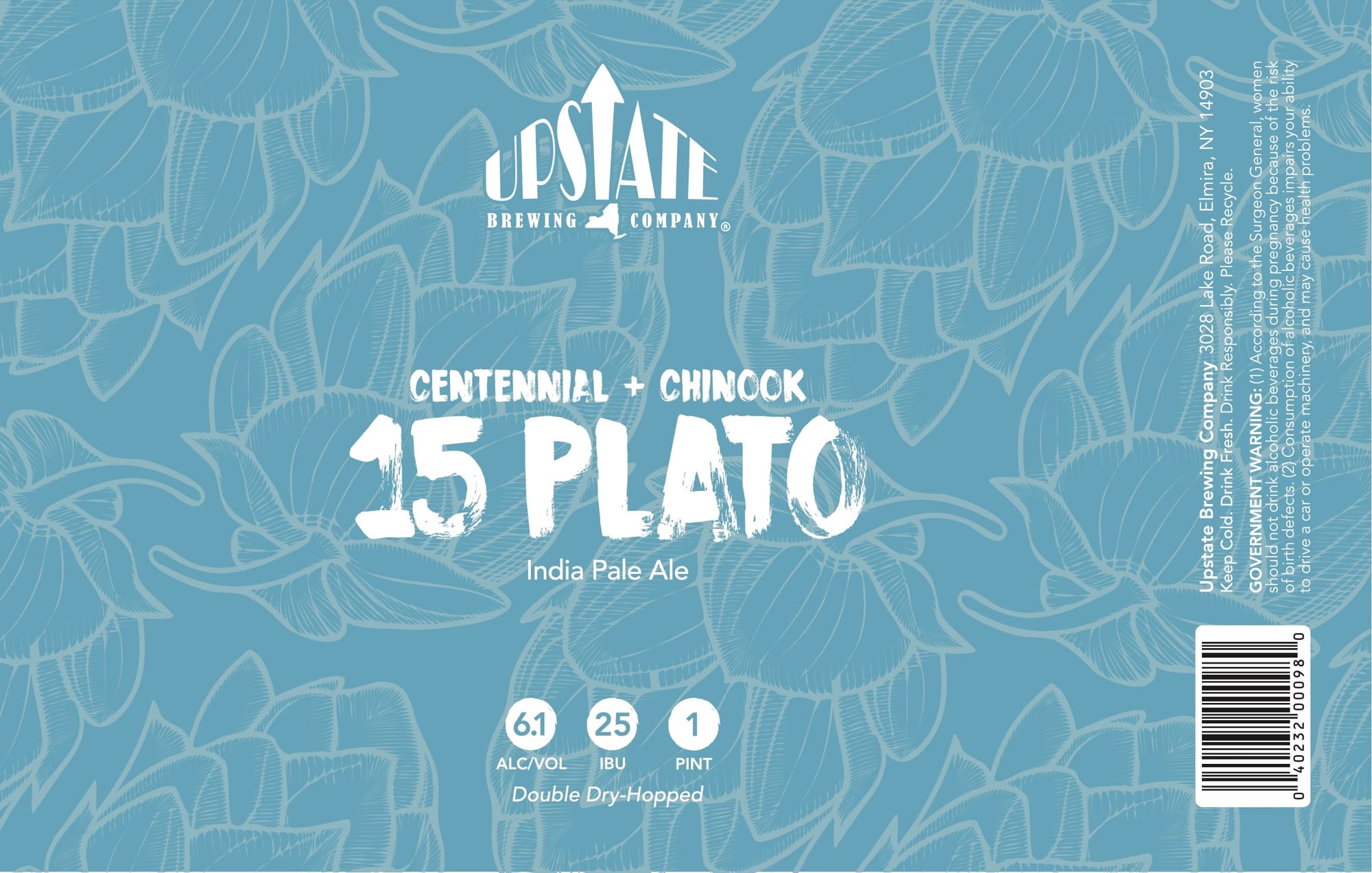 Centennial + Chinook 15 Plato by Upstate Brewing Company - beer label