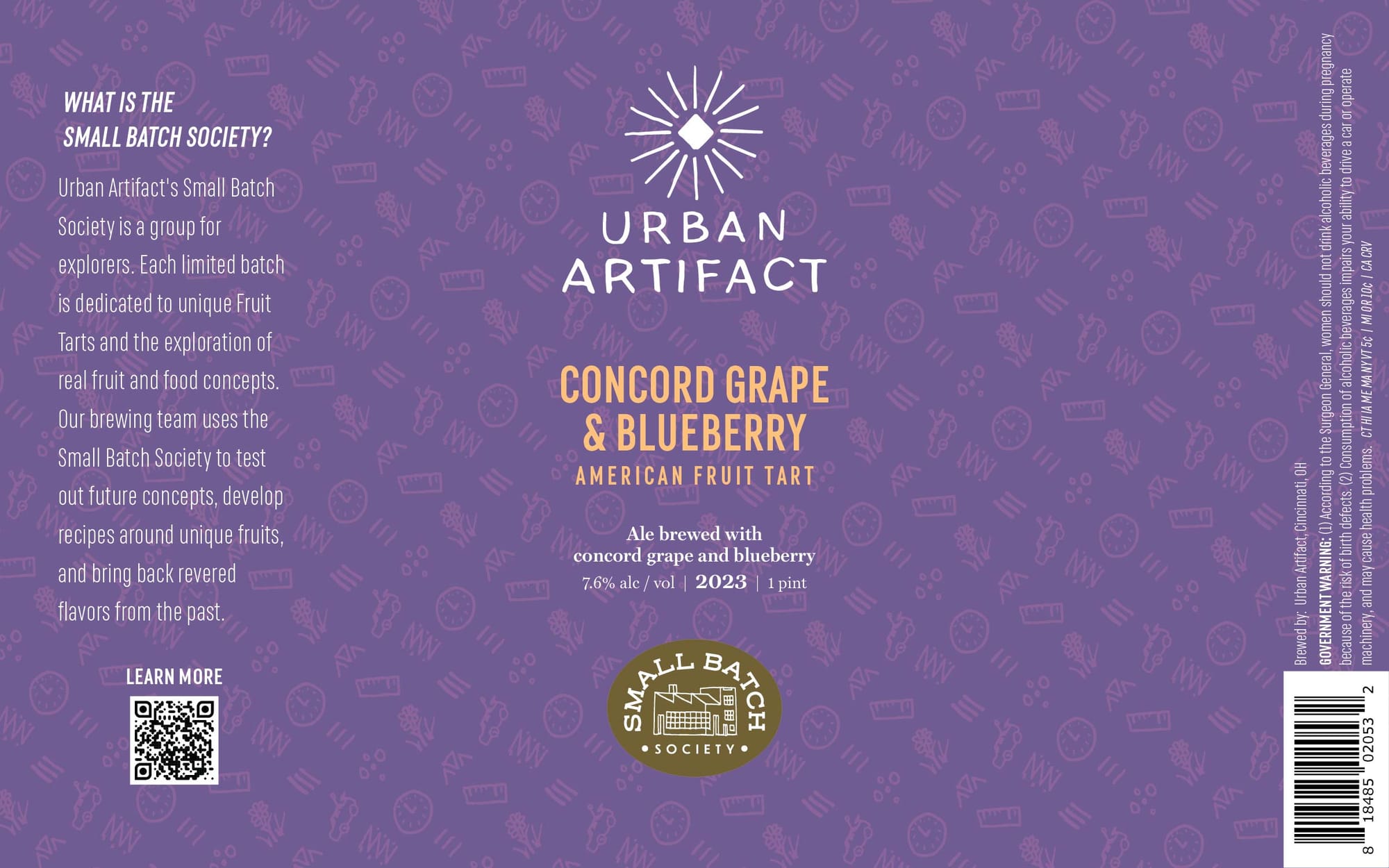 Concord Grape & Blueberry by Urban Artifact - beer label