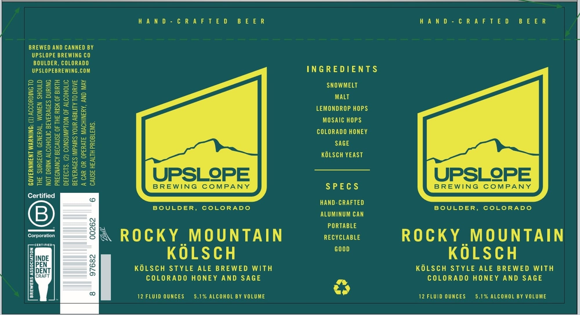 Rocky Mountain Kölsch by Uslupe Brewing Company - beer label