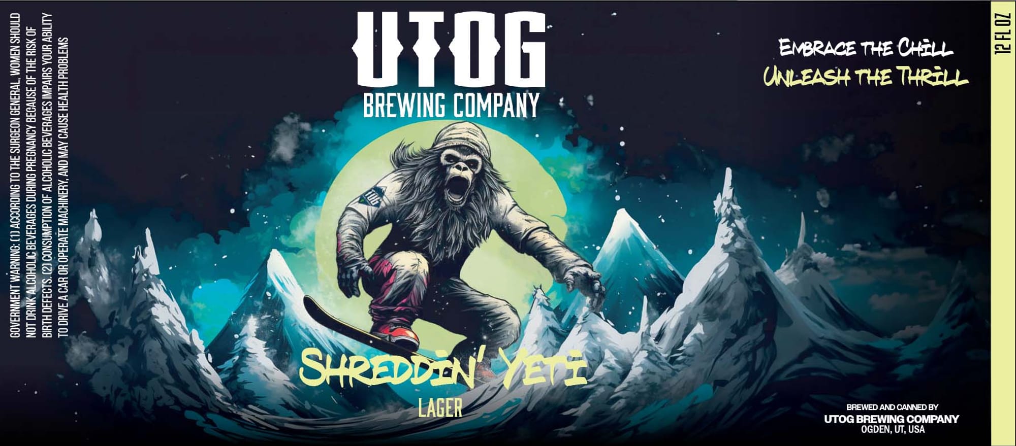 Shreddin’ Yeti by UTOG Brewing Company - beer label
