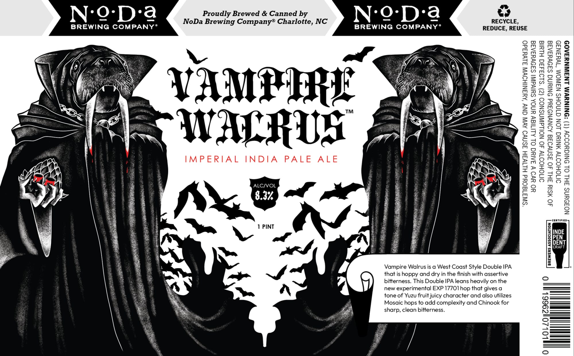 Vampire Walrus by NoDa Brewing Company - beer label