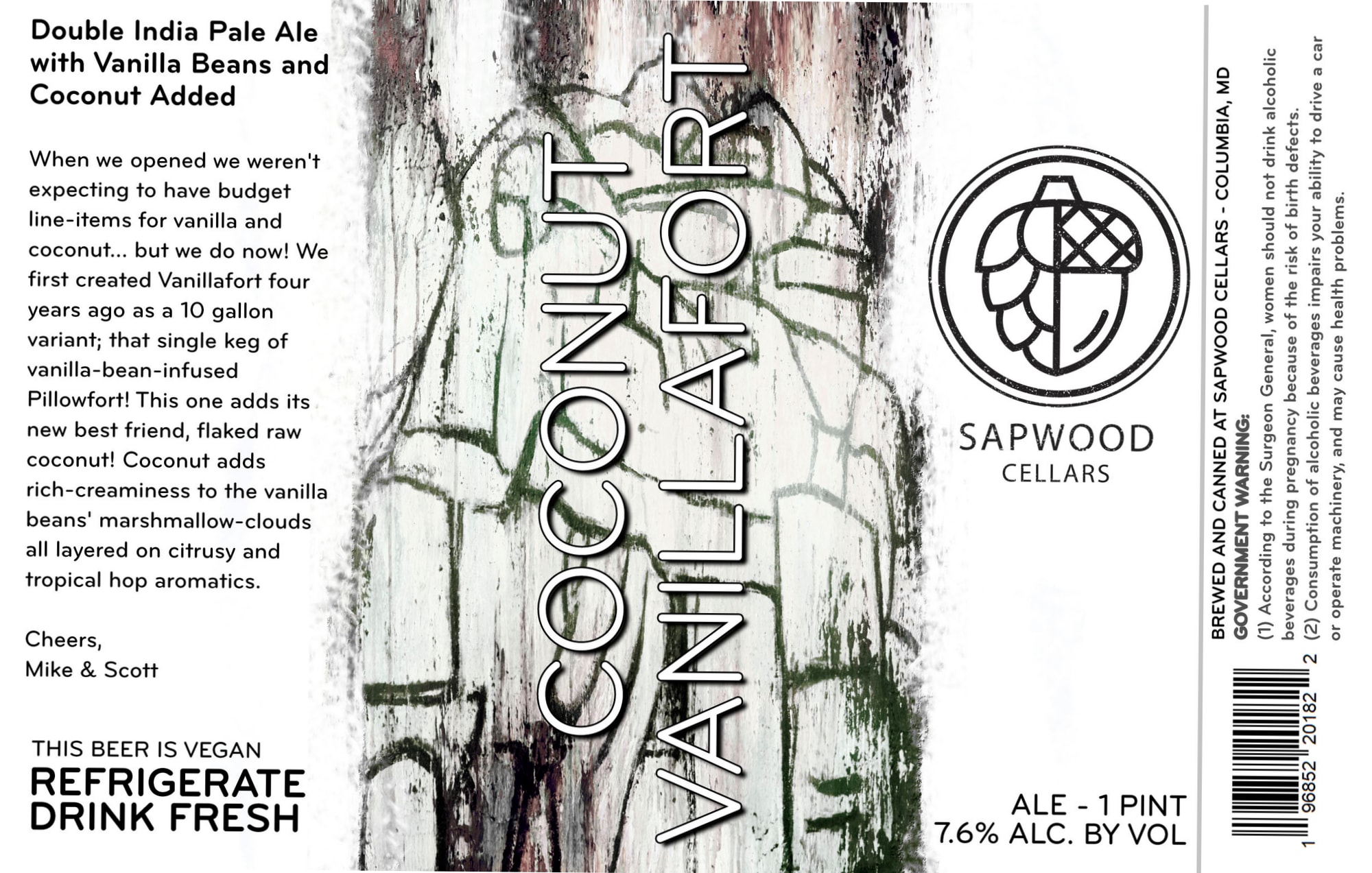 Vanilla Coconut by Sapwood Cellars - beer label