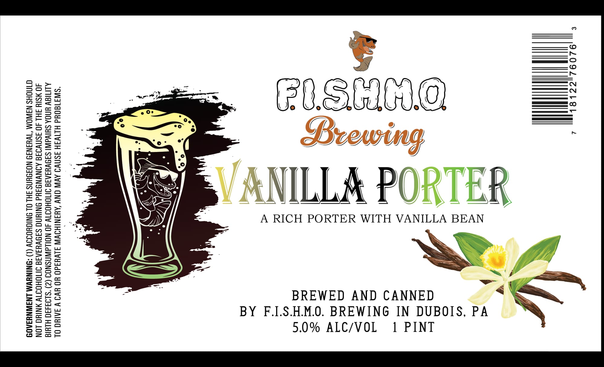 Vanilla Porter by F.I.S.H.M.O. Brewing - beer label