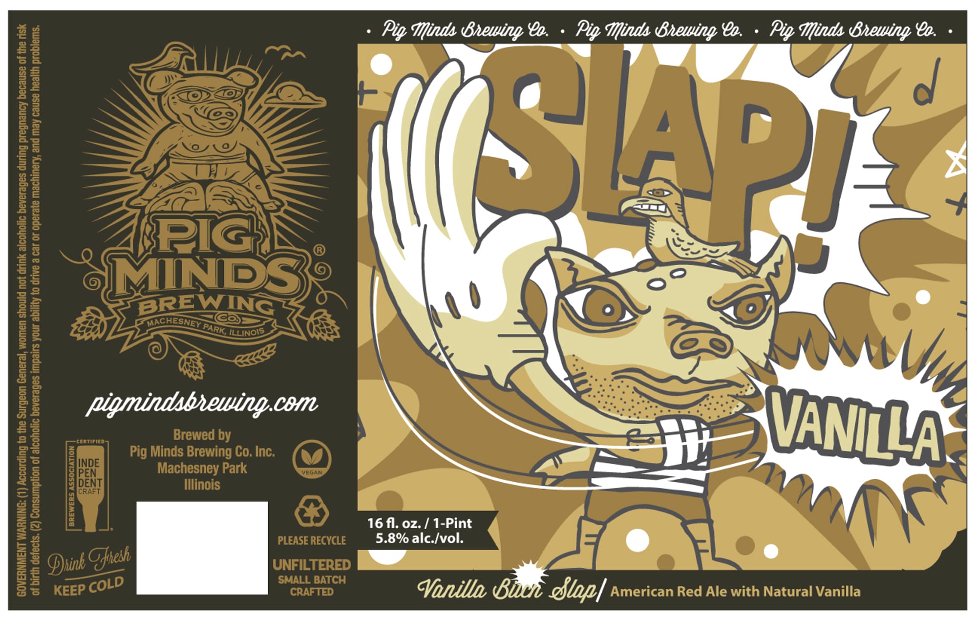 Vanilla Slap! by Pig Minds Brewing Co. - beer label