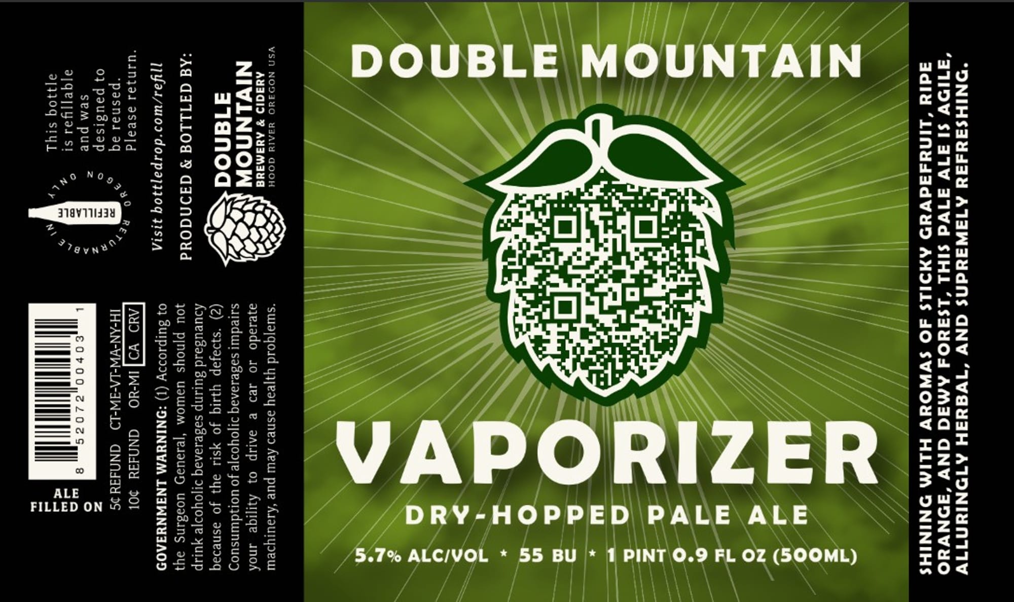 Vaporizer by Double Mountain Brewery - beer label