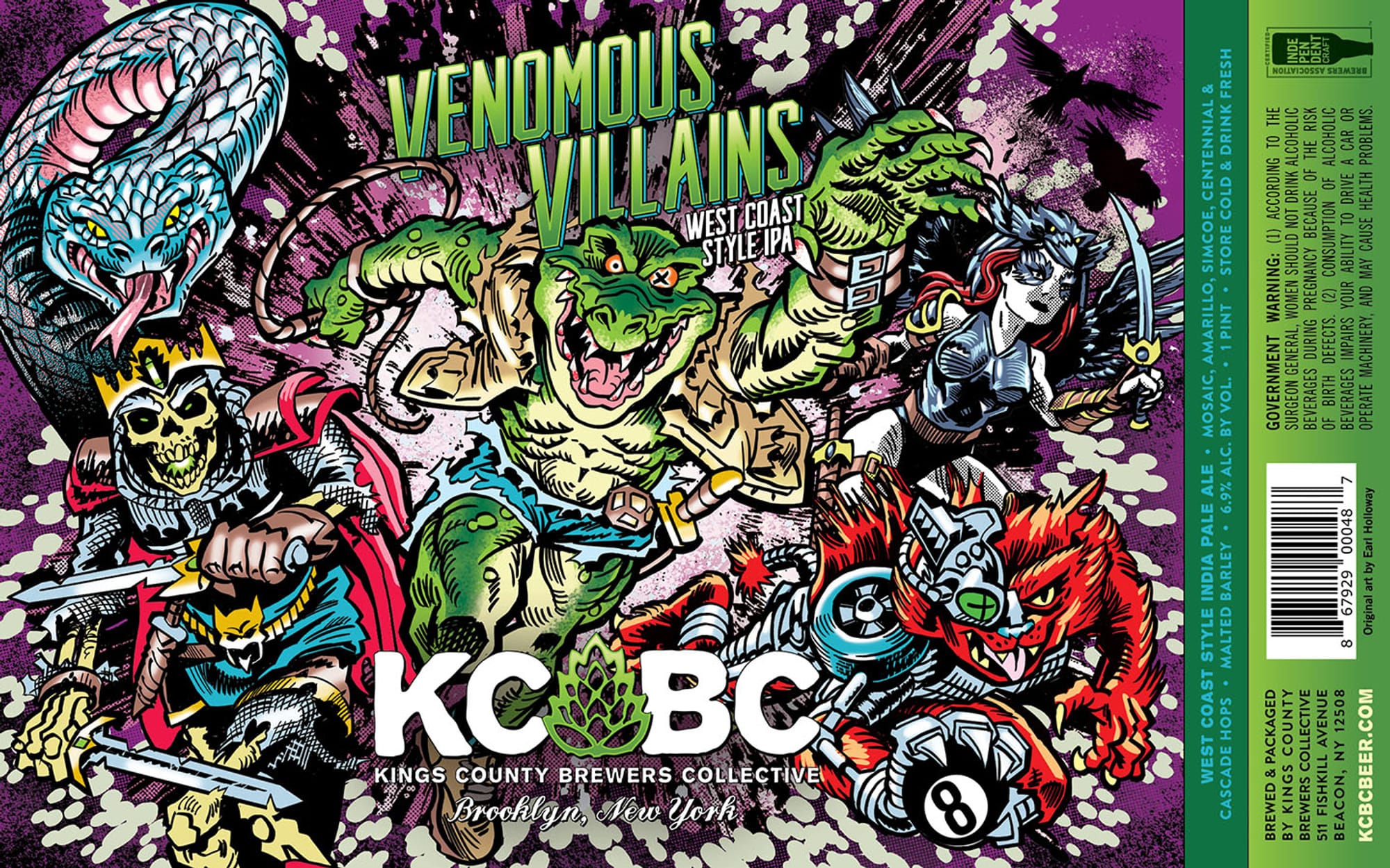 Venomous Villains by Kings County Brewers Collective - beer label