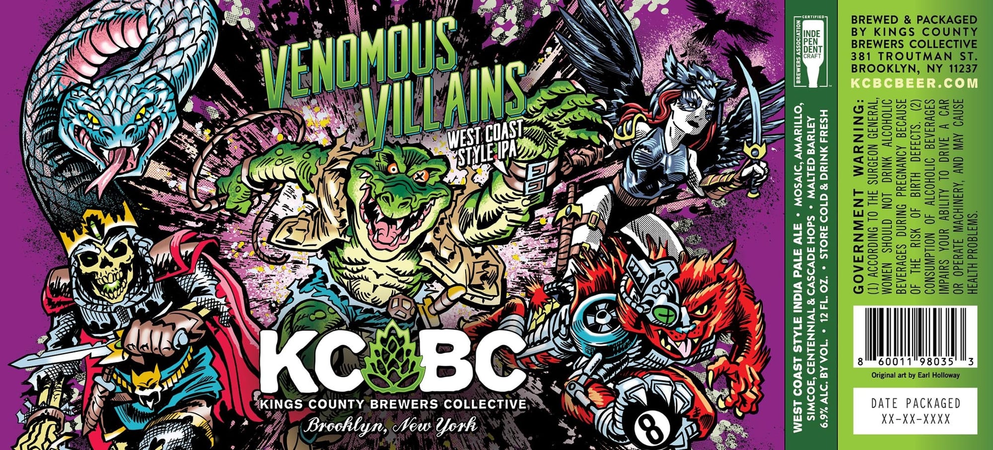 Venomous Villains by Kings County Brewers Collective - beer label