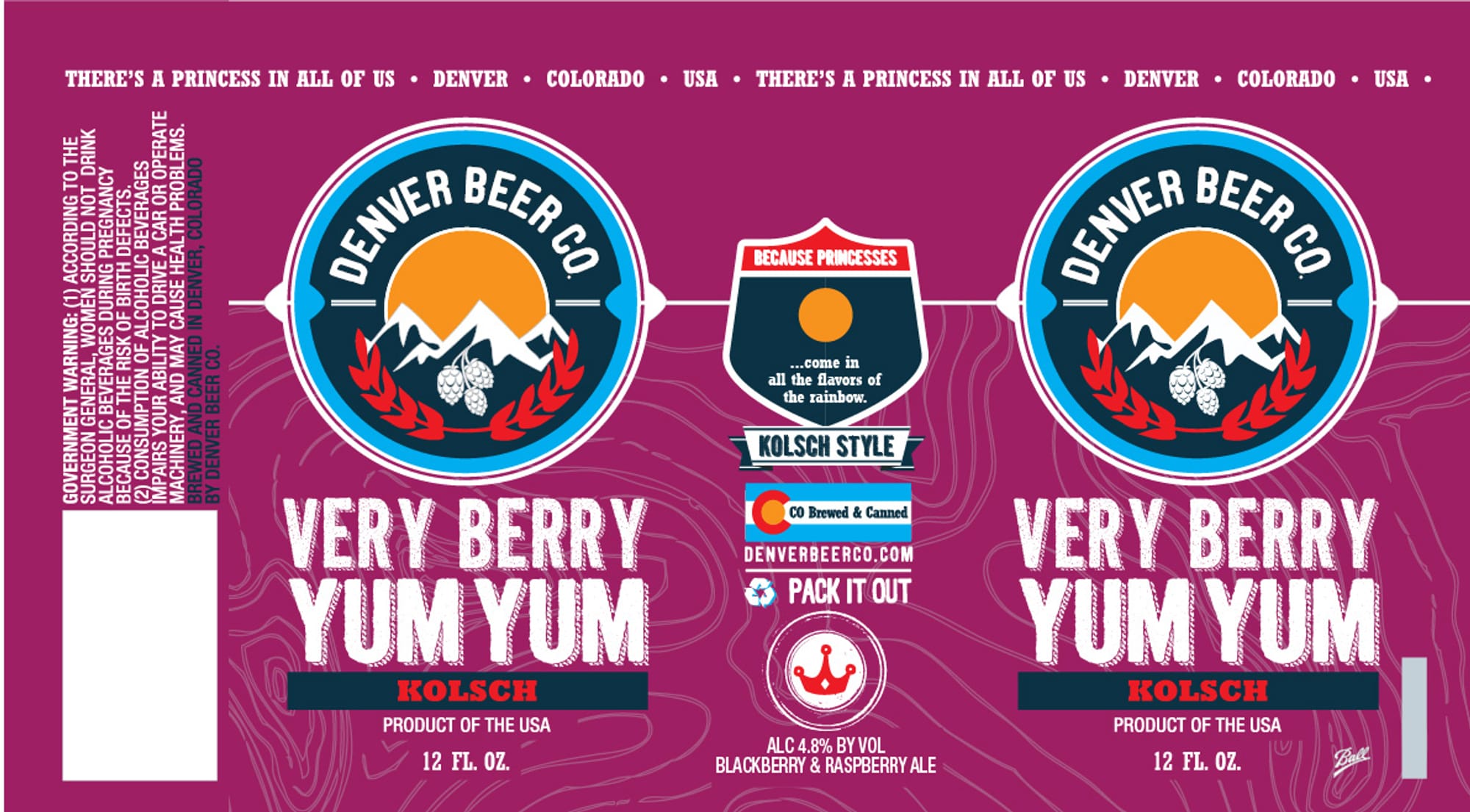 Very Berry Yum Yum by Denver Beer Co. - beer label