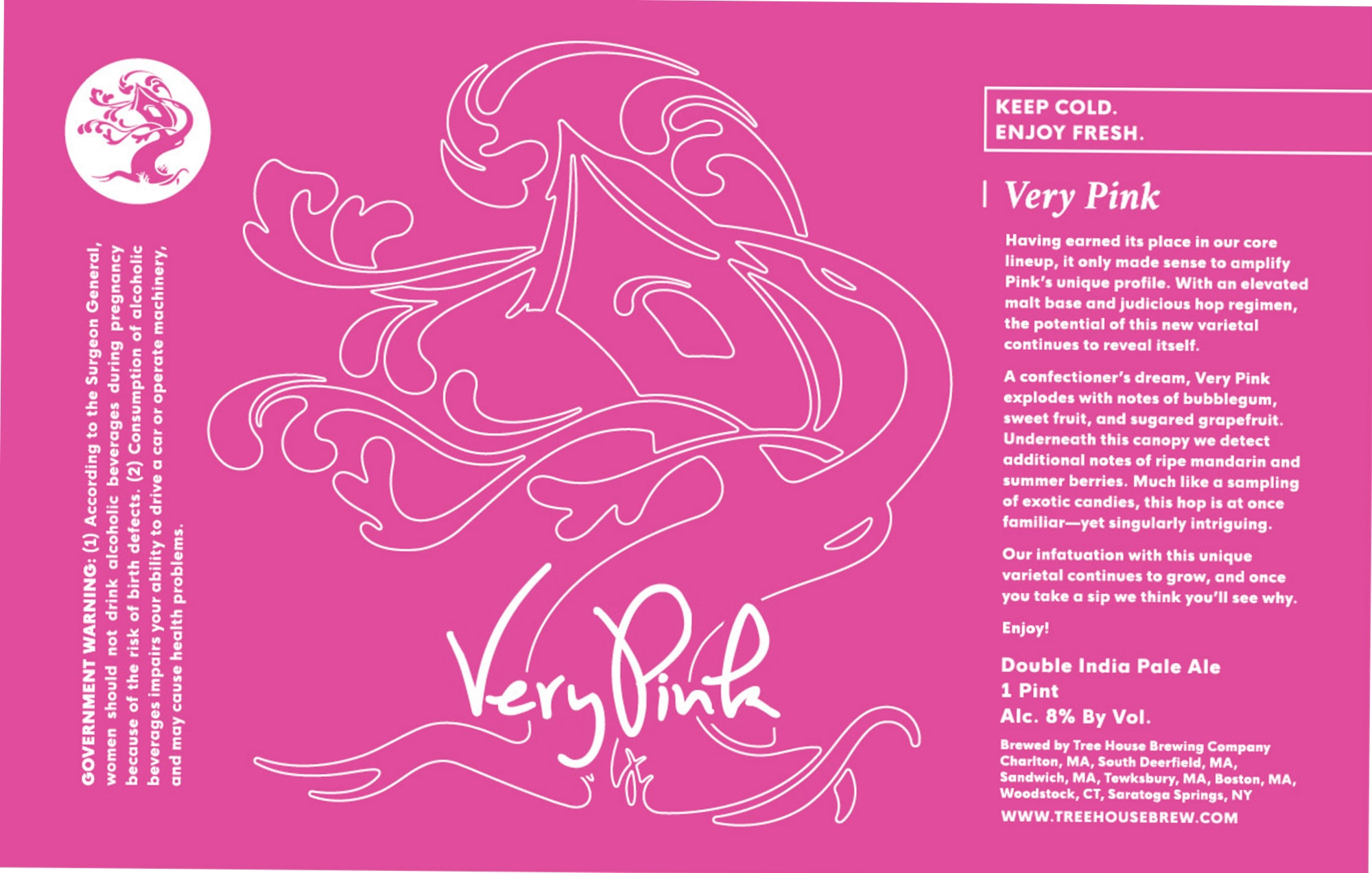 Very Pink by Tree House Brewing Company - beer label