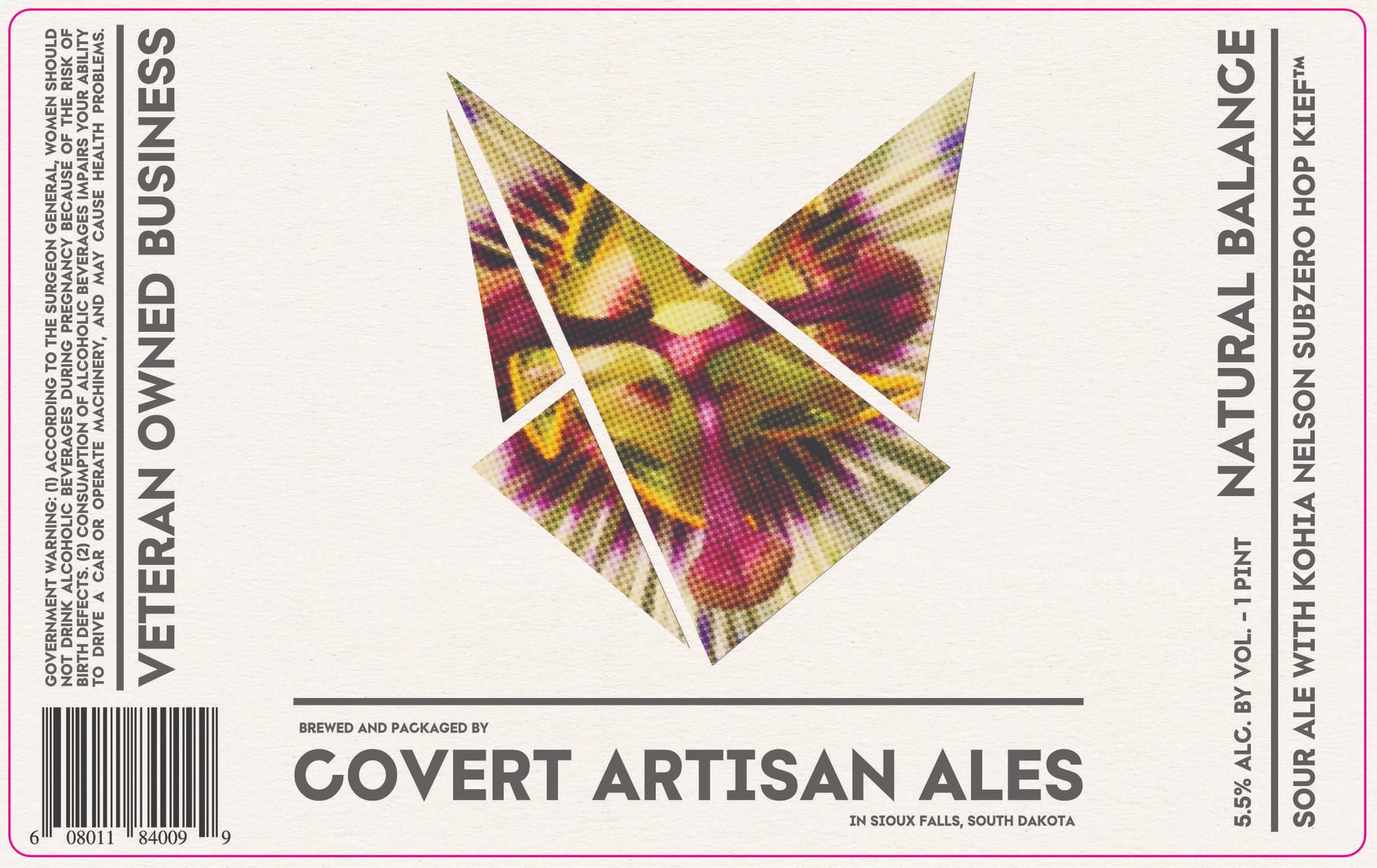 Veteran Owned Business Natural Balance by Covert Artisan Ales - beer label