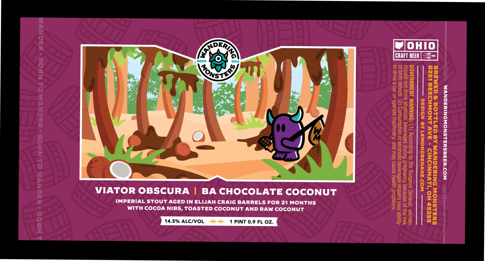 Viator Obscura by Wandering Monsters - beer label
