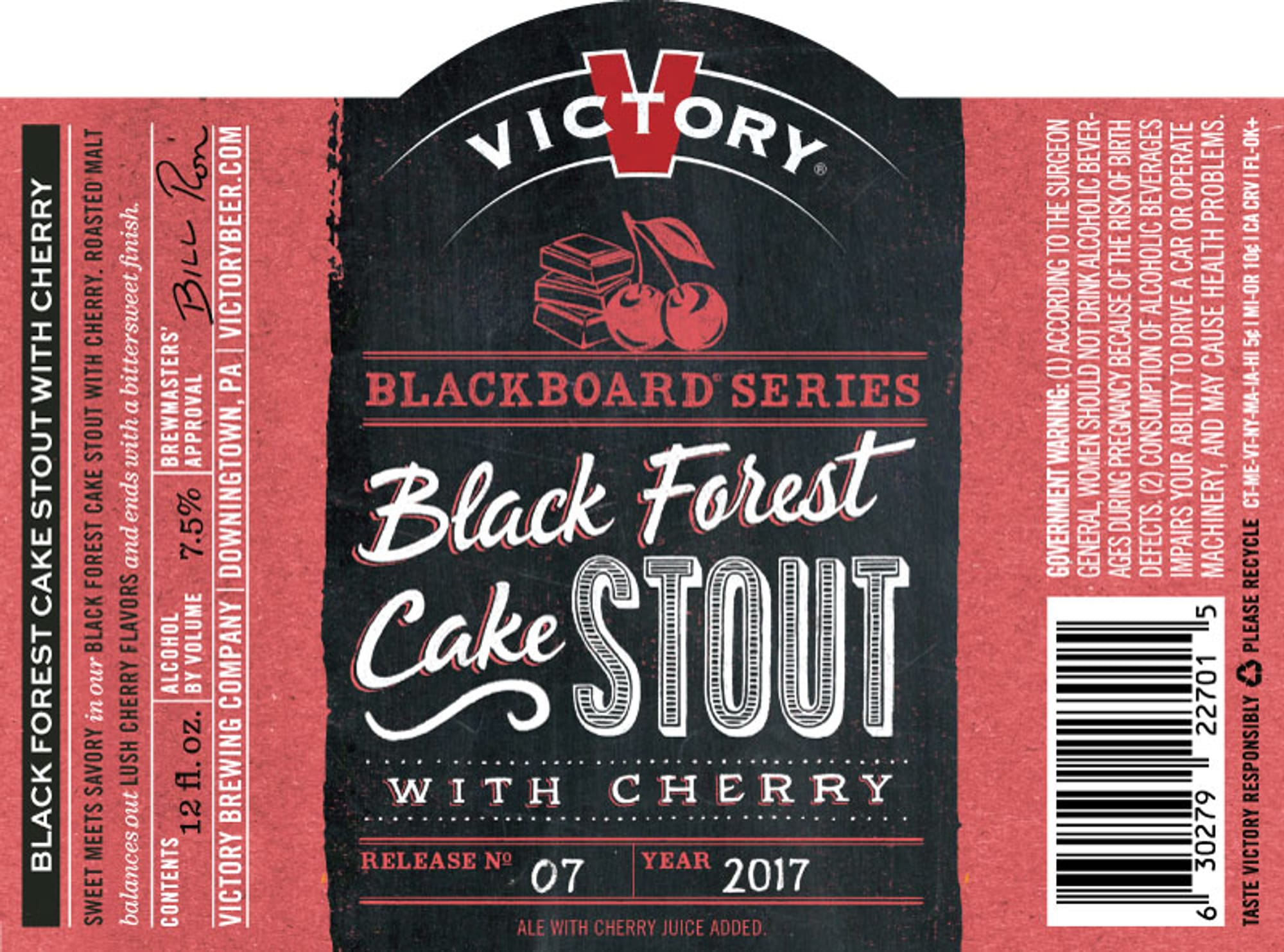 Black Forest Cake Stout by Victory Brewing Company - beer label