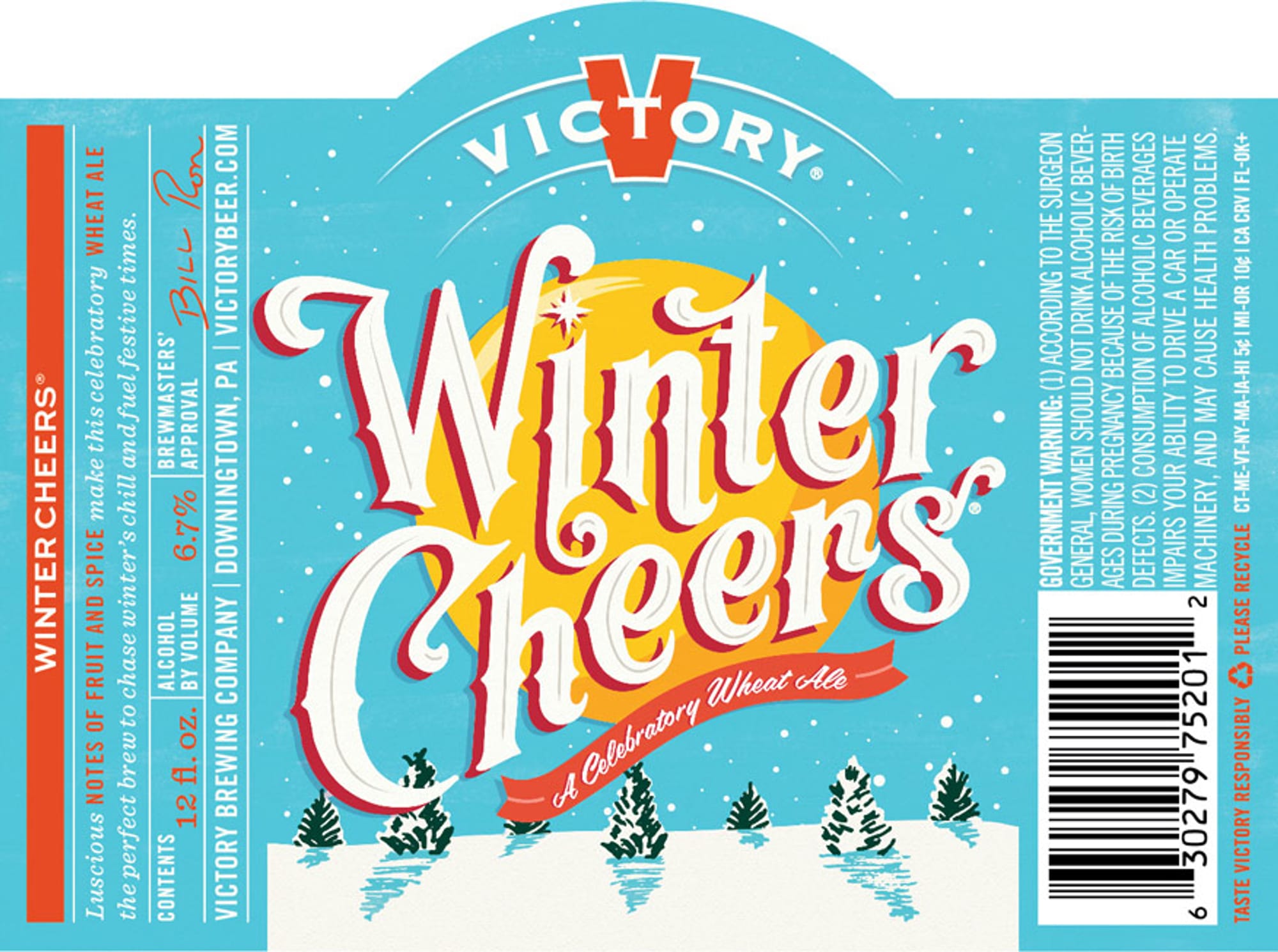 Winter Cheers by Victory Brewing Company - beer label