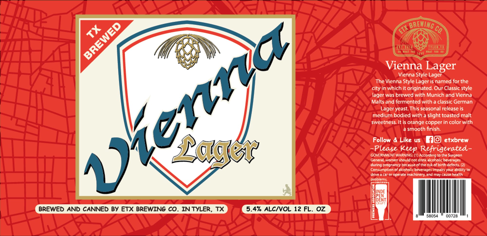 Vienna Lager by ETX Brewing Co. - beer label