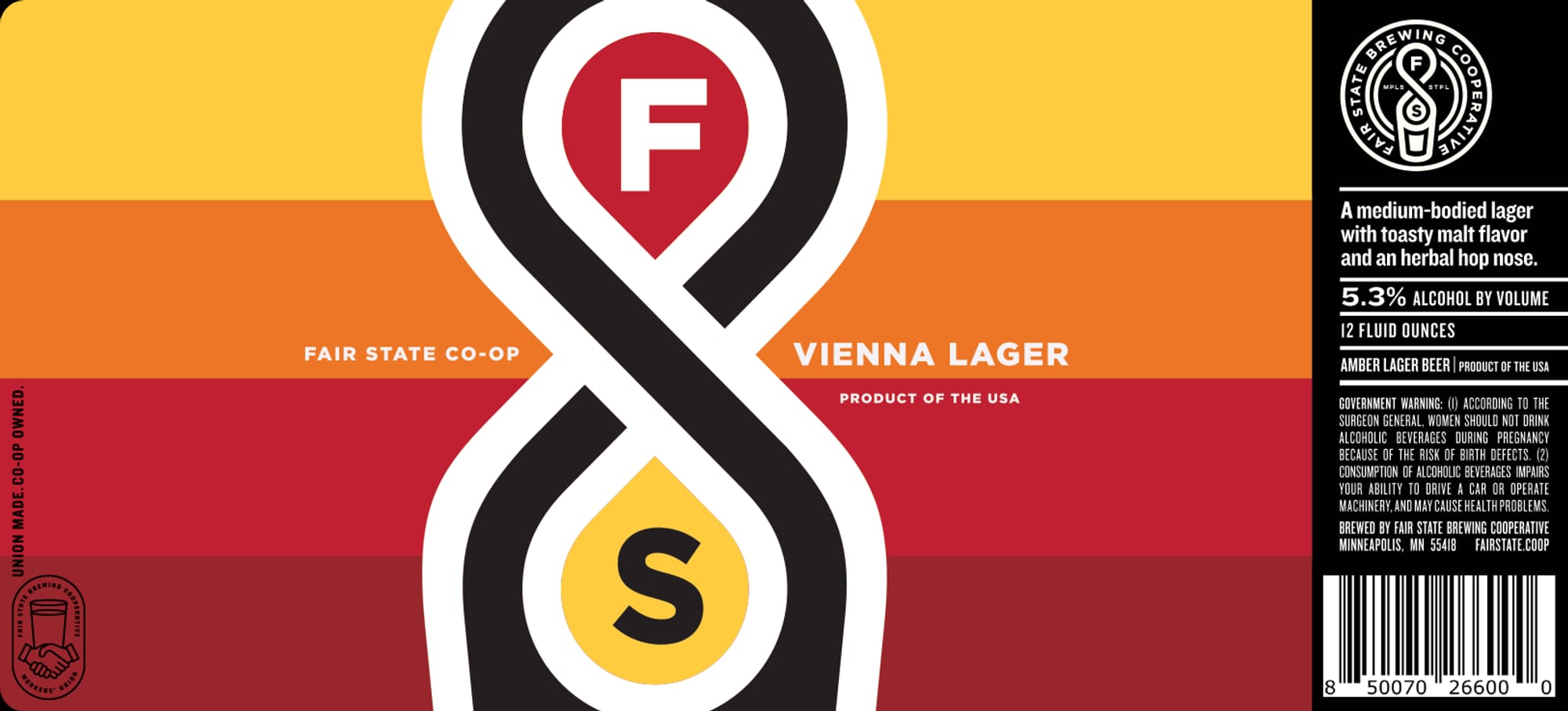 Vienna Lager by Fair State Brewing Cooperative - beer label