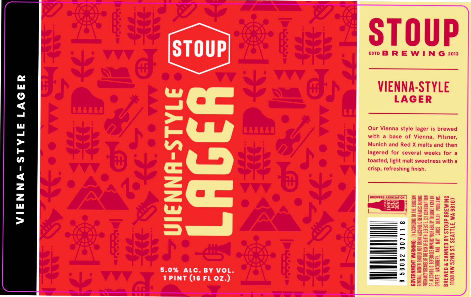 Vienna-Style Lager by Stoup Brewing - beer label