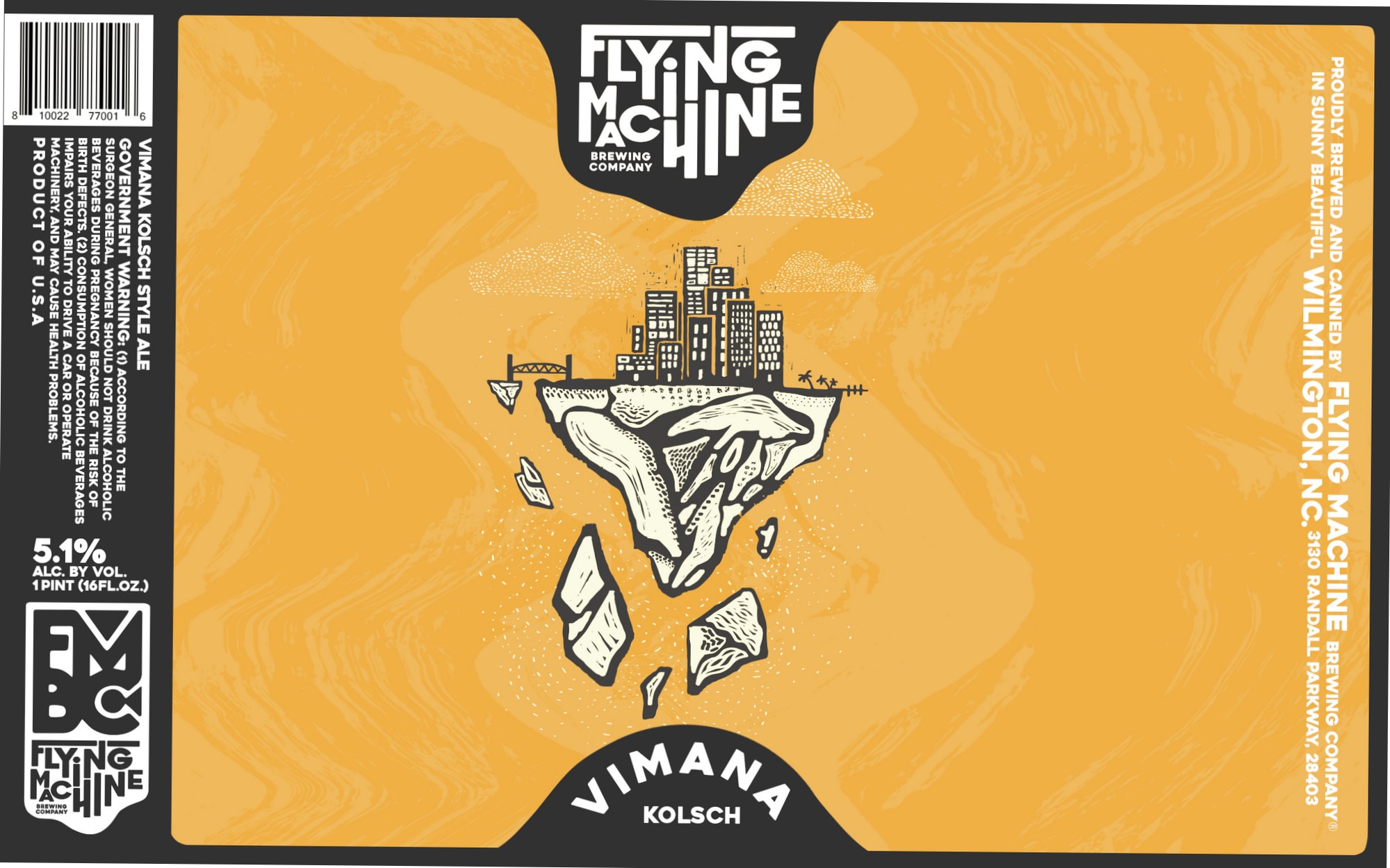 Vimana Kölsch by Flying Machine Brewing Company - beer label