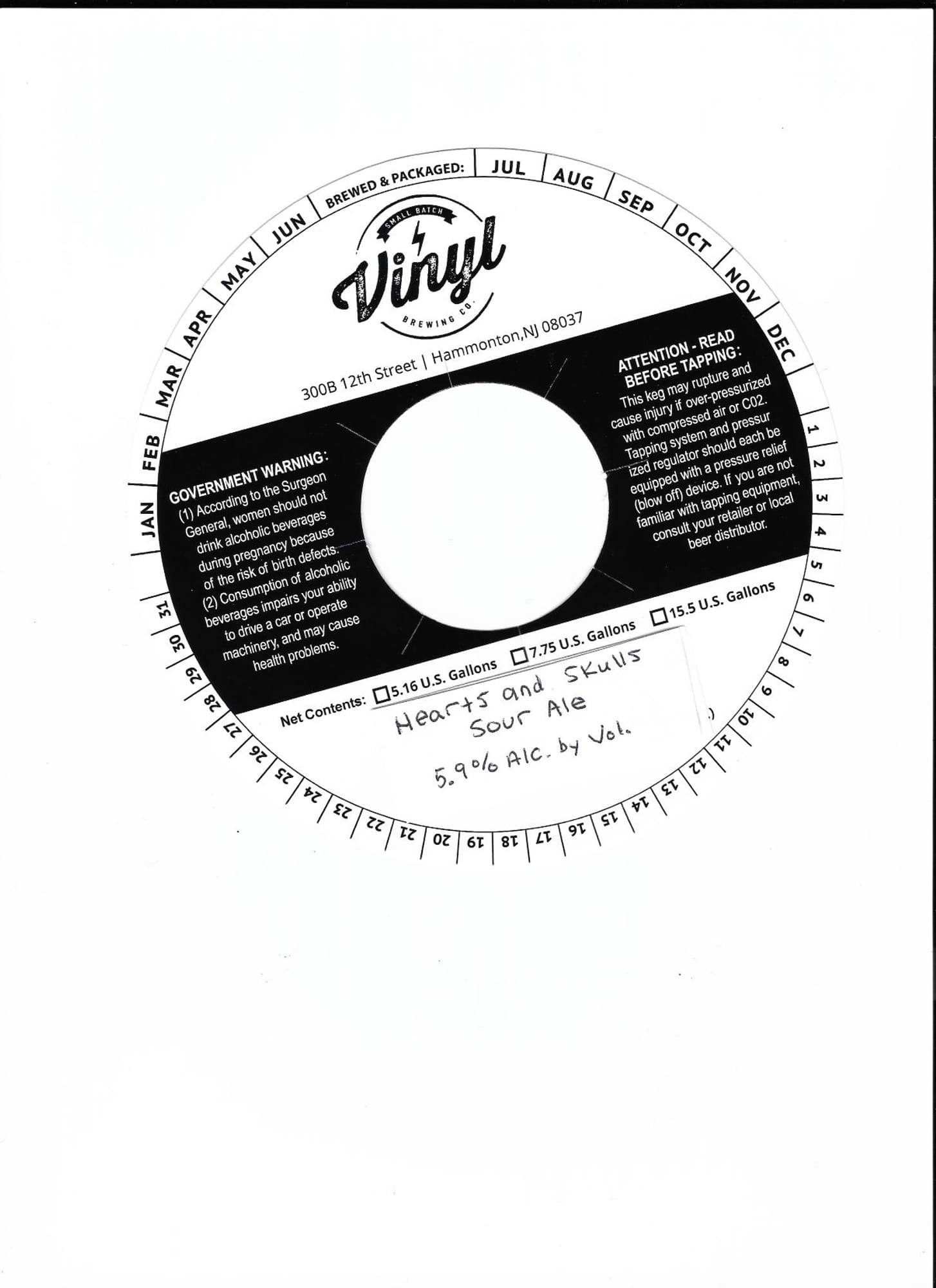 Hearts and Skulls by Vinyl Brewing - beer label