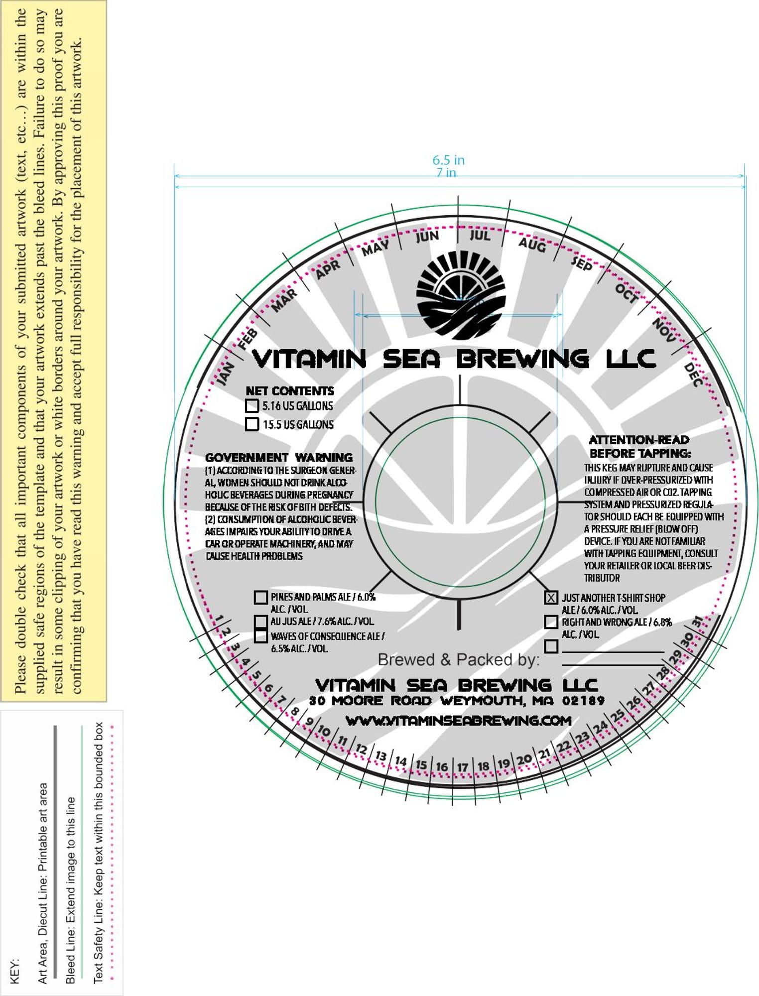 Piñes and Palms Ale by Vitamin Sea Brewing LLC - beer label
