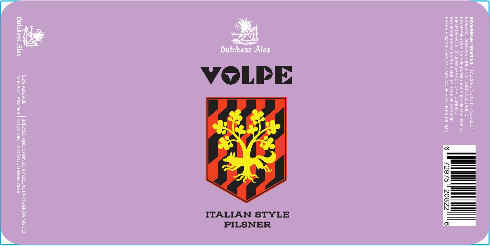 Volpe by Dutchess Ales - beer label