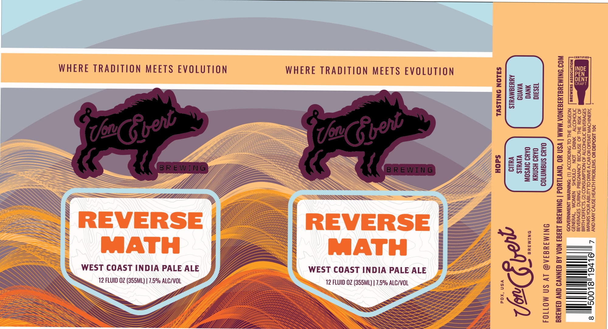 Reverse Math by Von Ebert Brewing - beer label
