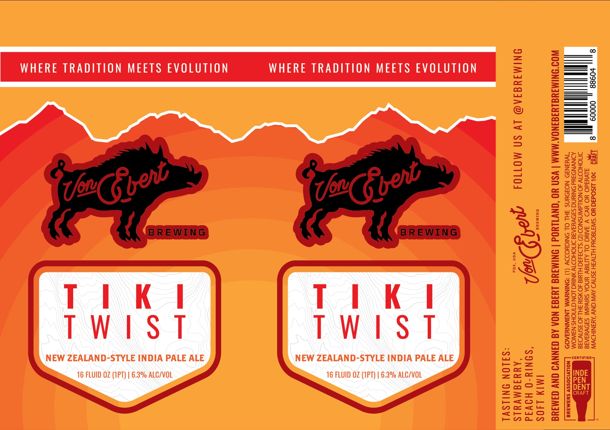Tiki Twist by Von Ebert Brewing - beer label