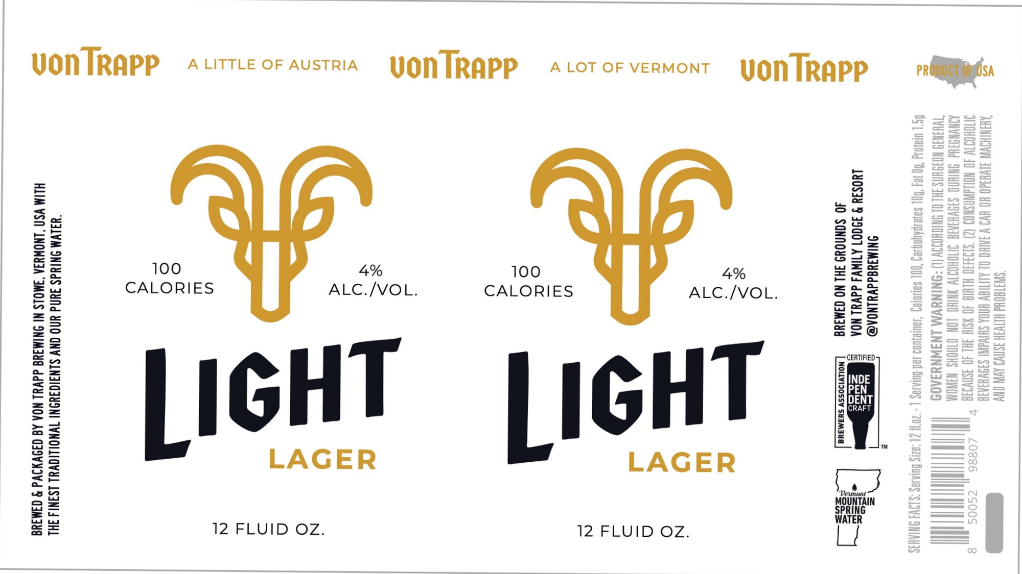 Light Lager by Von Trapp Brewing - beer label