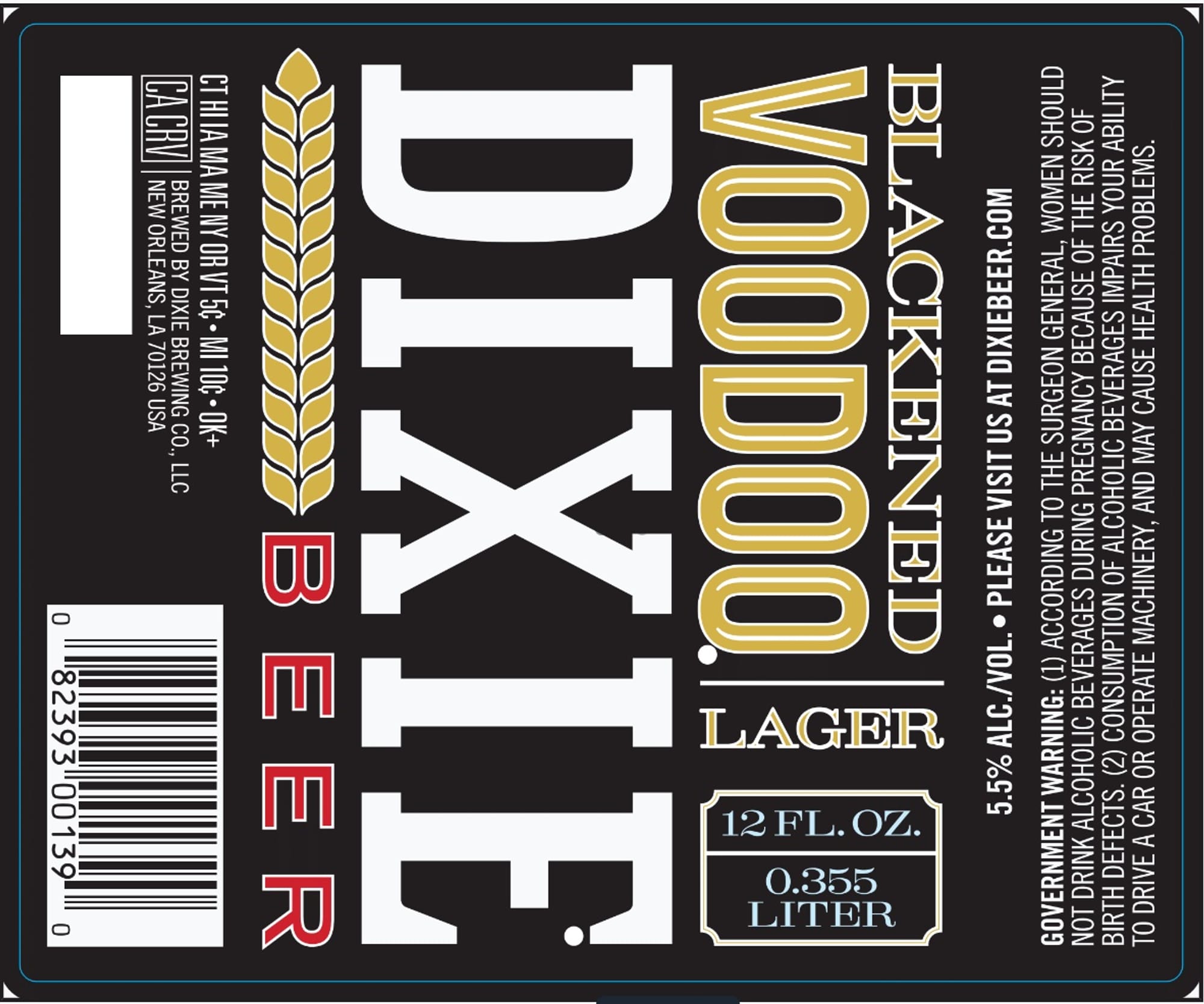 Voodoo Dixie by Cajun Brewery - beer label