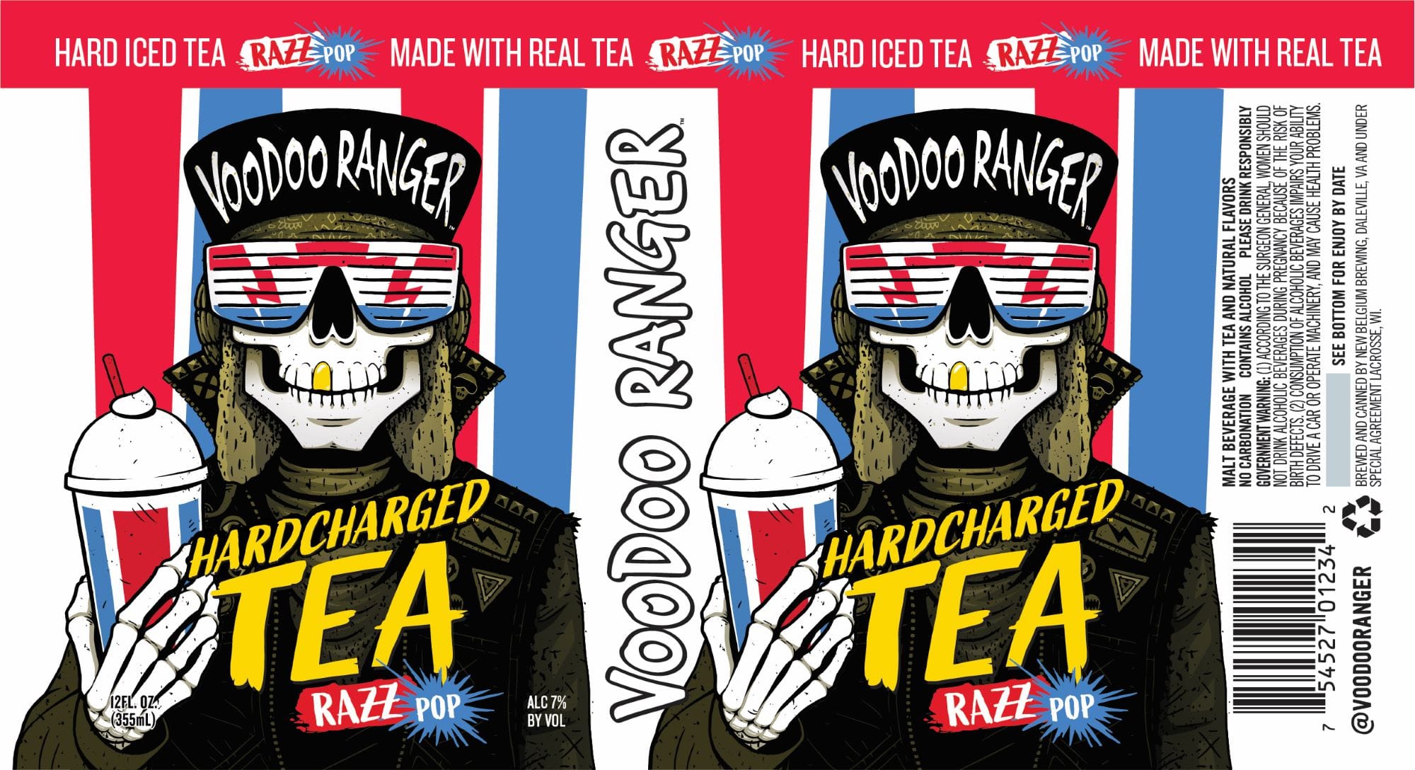 Voodoo Ranger Hard Tea Razz Pop by New Belgium Brewing - beer label
