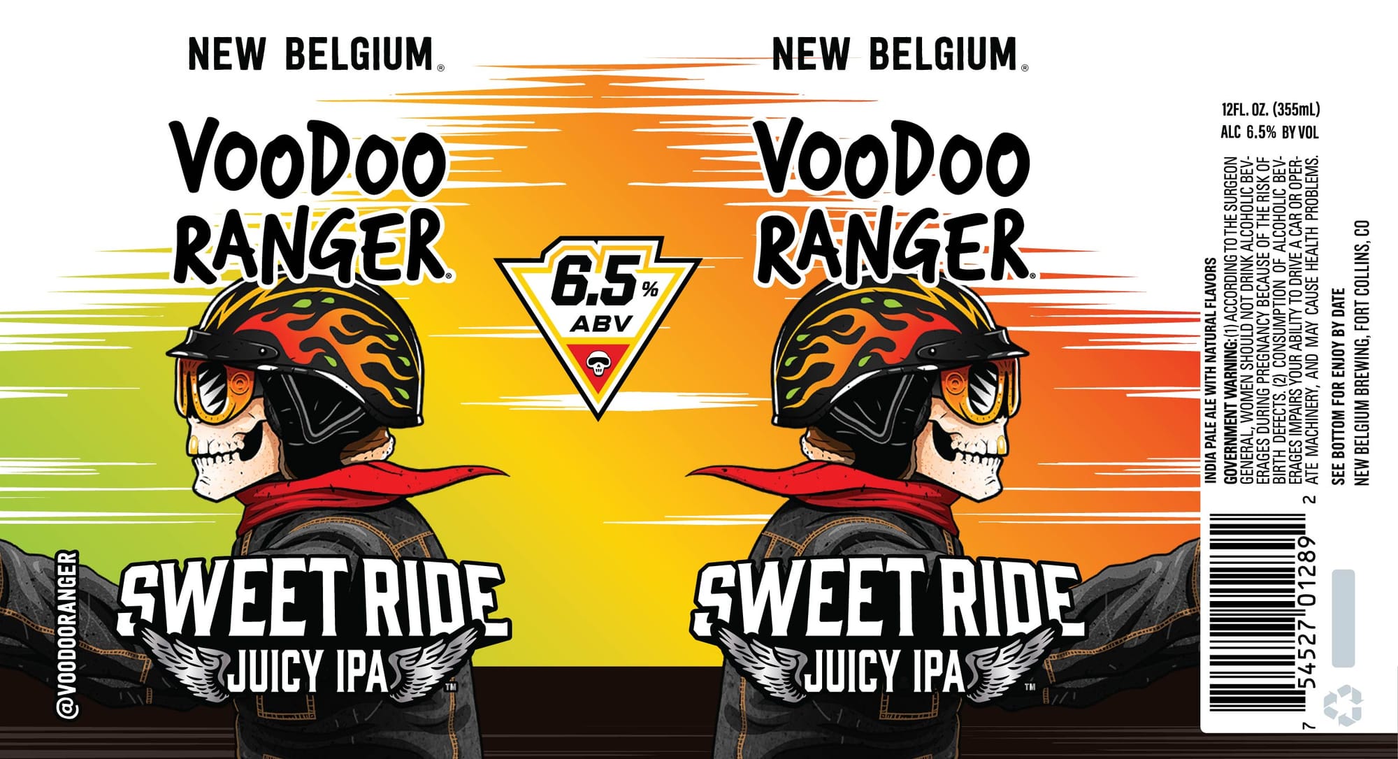 Voodoo Ranger Sweet Ride by New Belgium Brewing - beer label