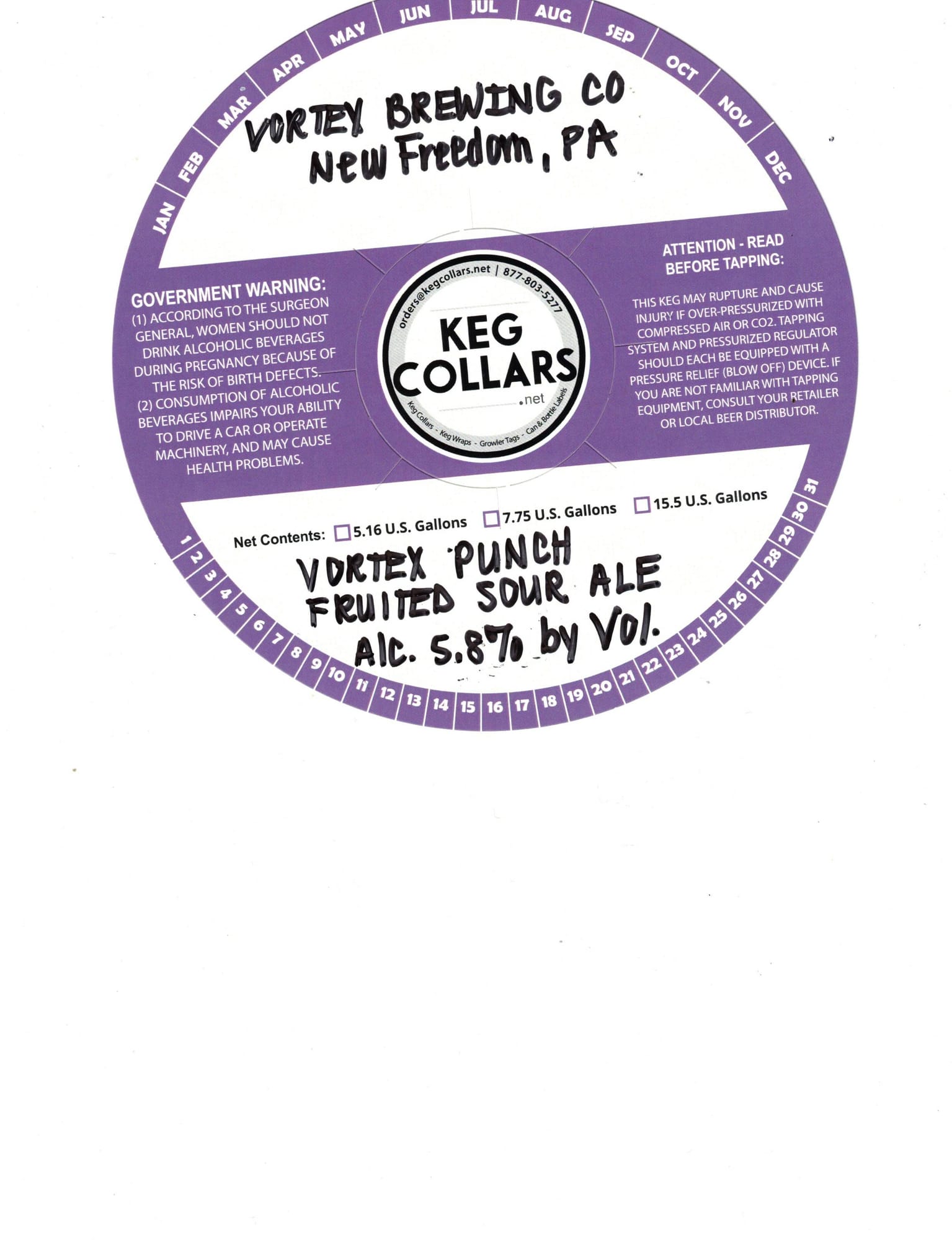 Vortex Punch by Vortex Brewing Co. - beer label